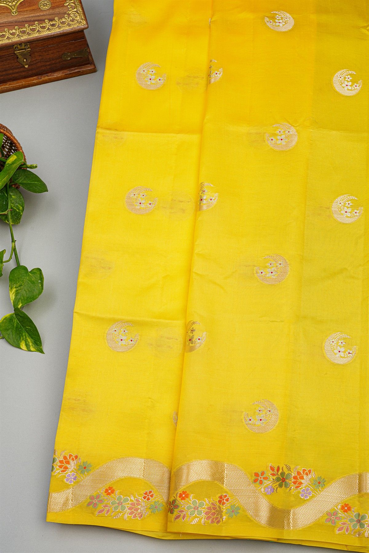 Fancy Matka Silk Yellow Saree