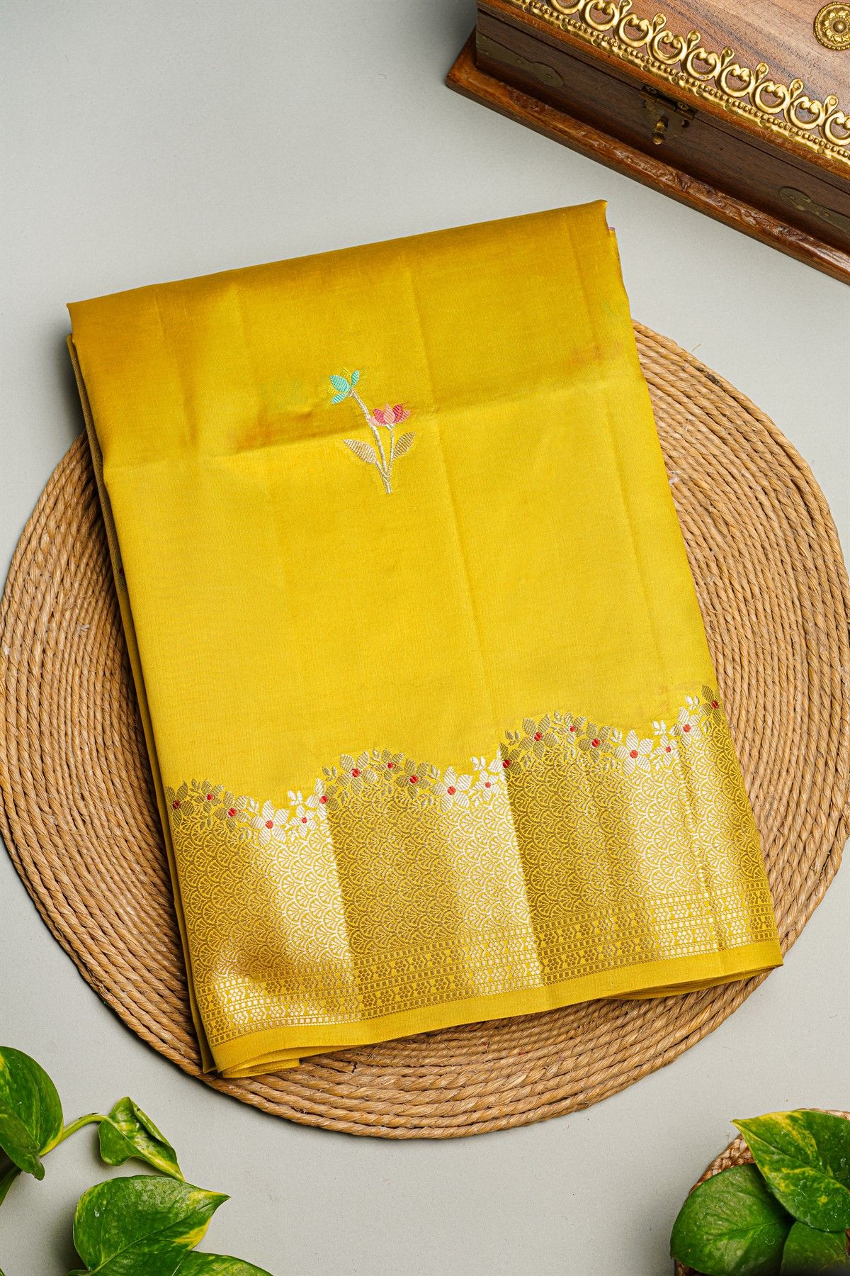 Fancy Matka Silk Yellow Saree