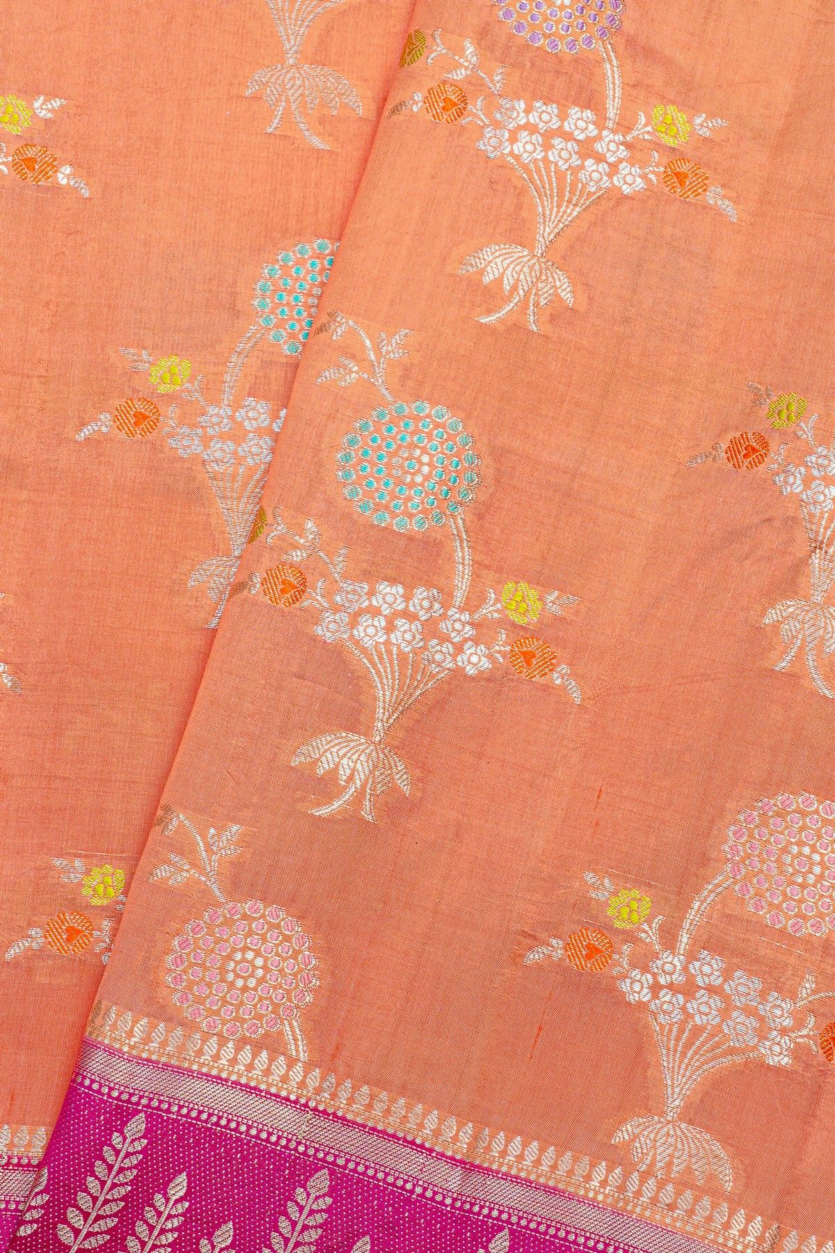 Fancy Matka Silk Peach Saree