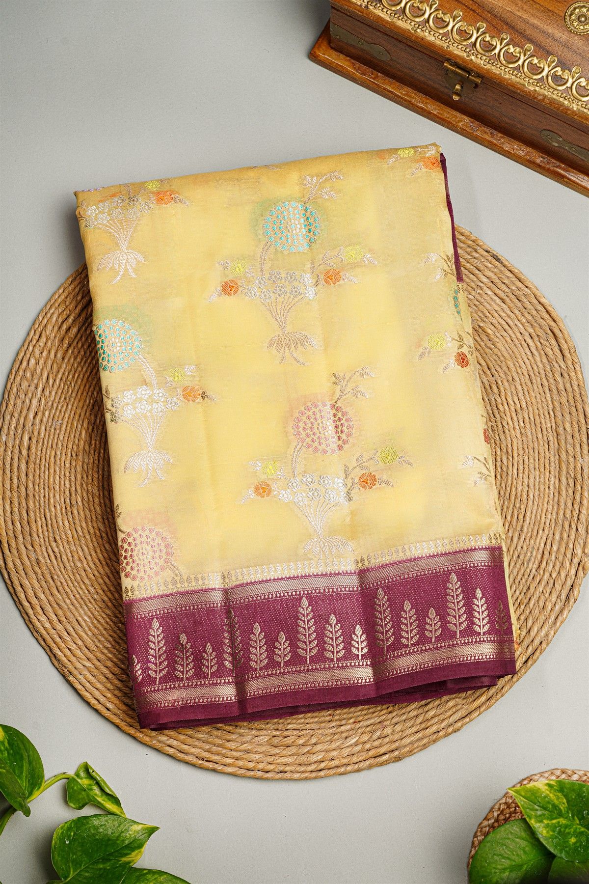 Fancy Matka Silk Cream Saree