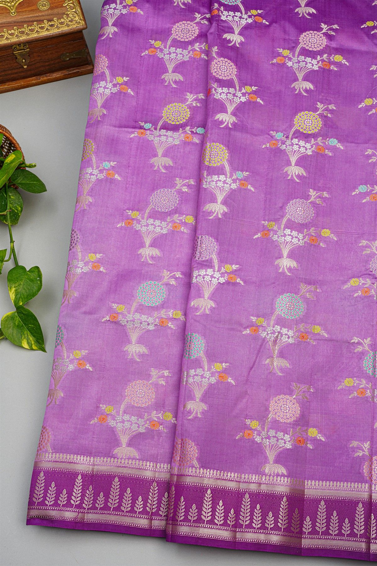 Fancy Matka Silk Lavender Saree