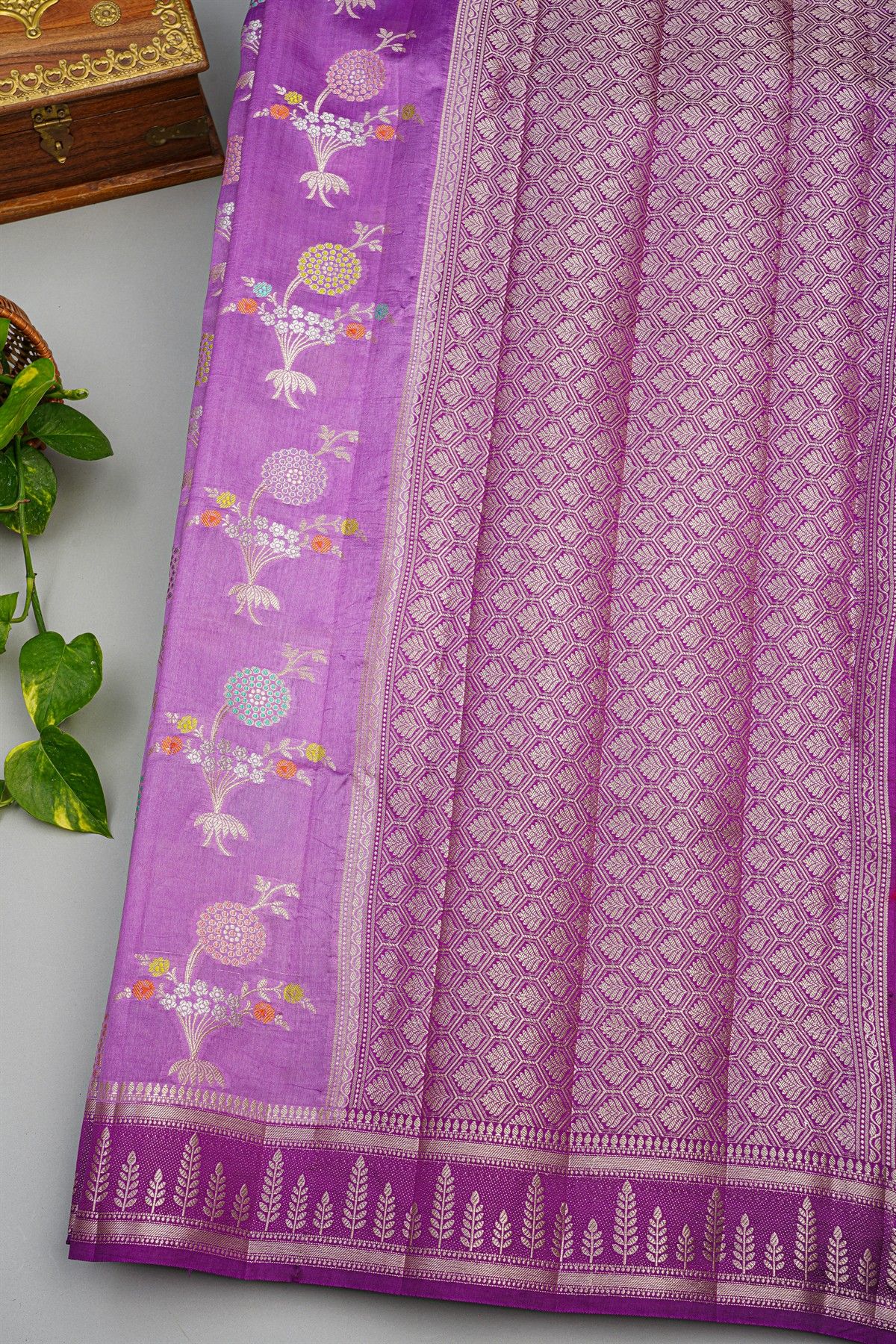 Fancy Matka Silk Lavender Saree