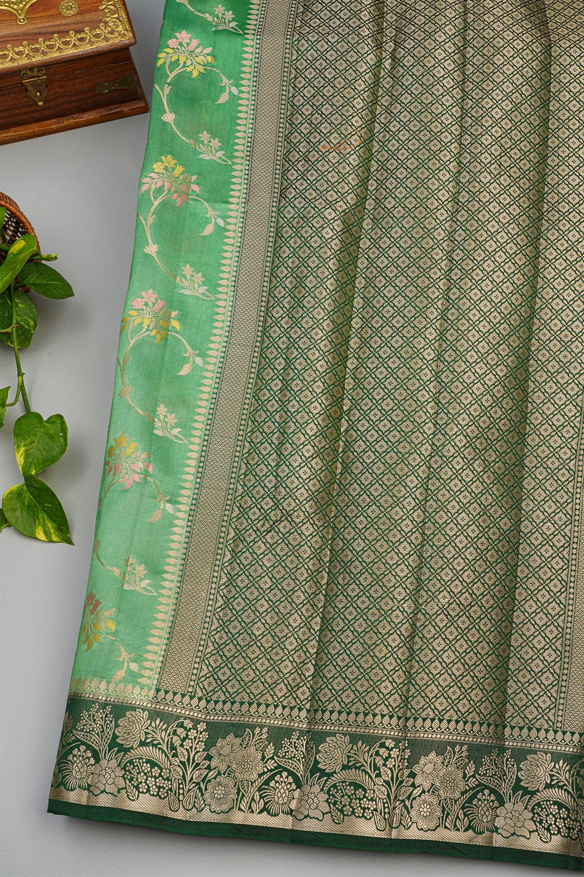 Fancy Matka Silk Sea Green Saree