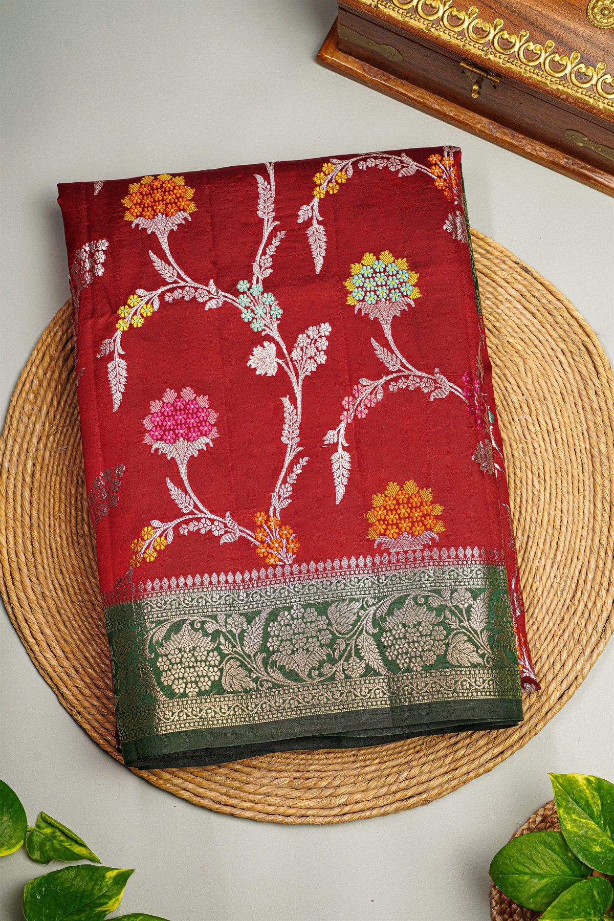 Fancy Matka Silk Red Saree