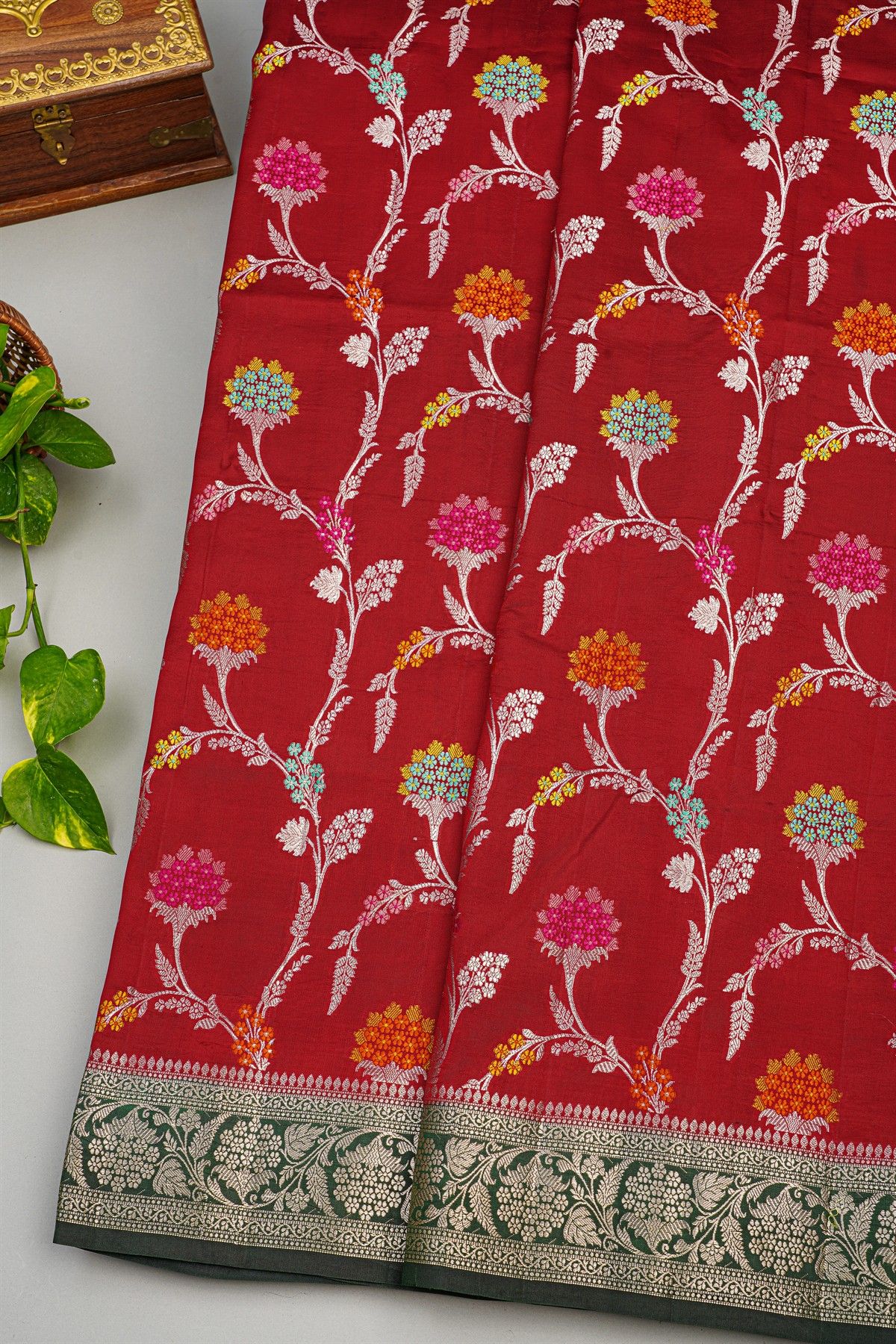 Fancy Matka Silk Red Saree