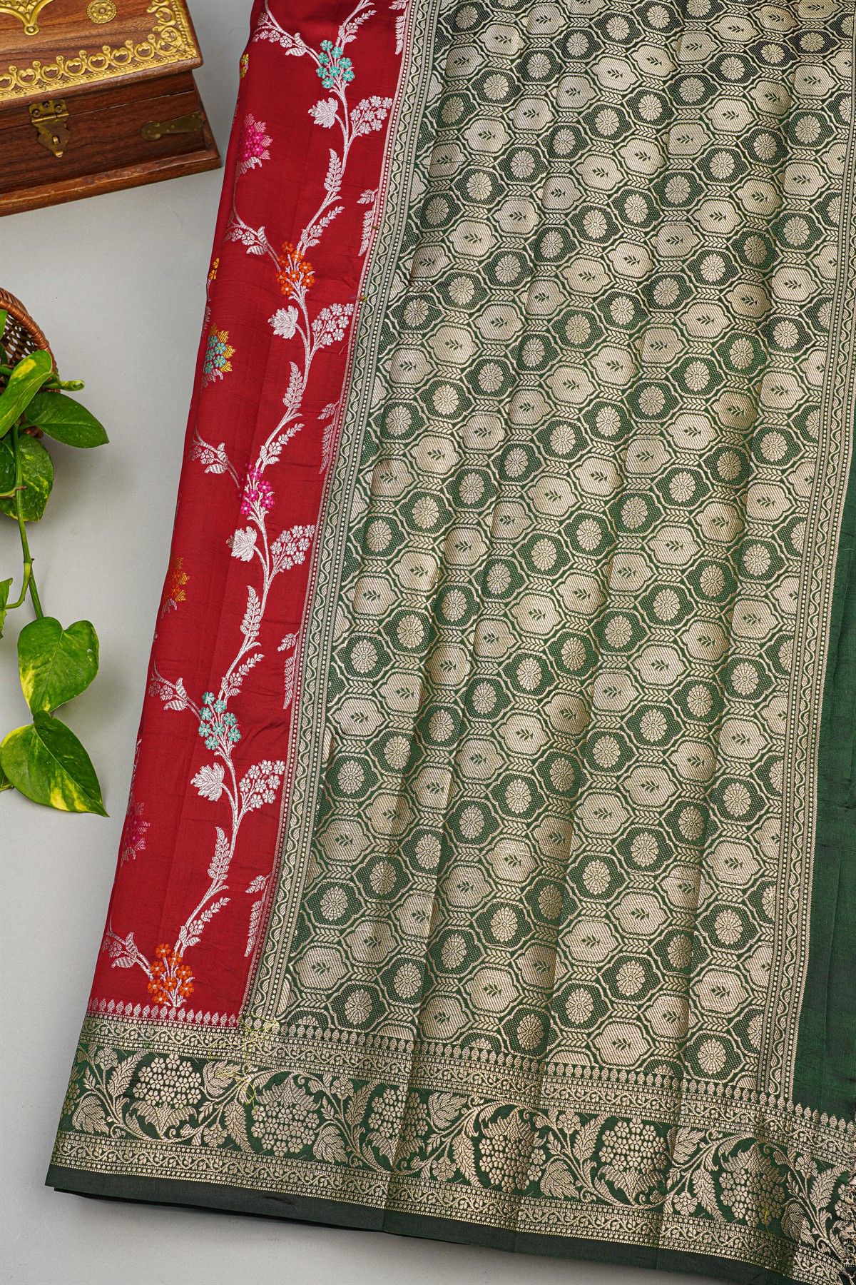 Fancy Matka Silk Red Saree