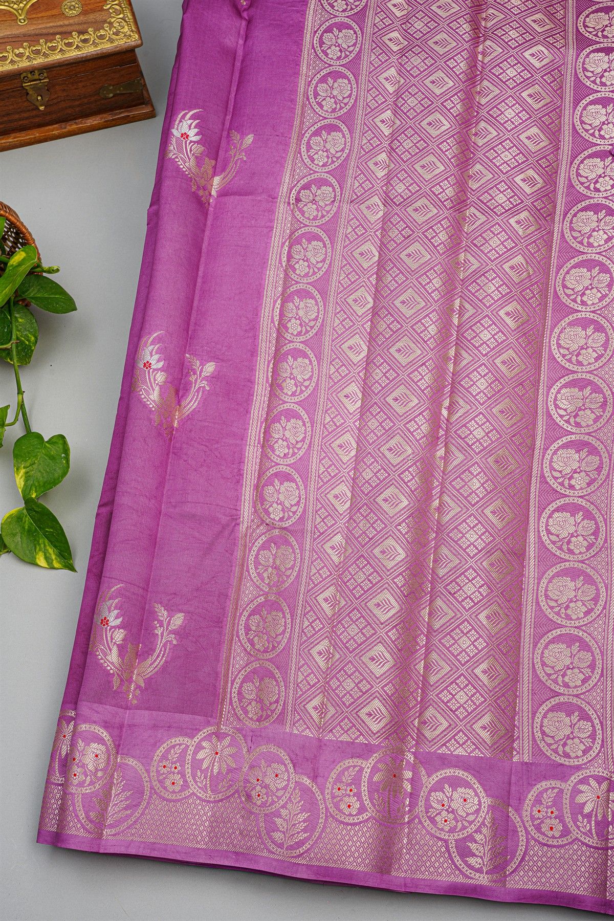 Fancy Matka Silk Lavender Saree