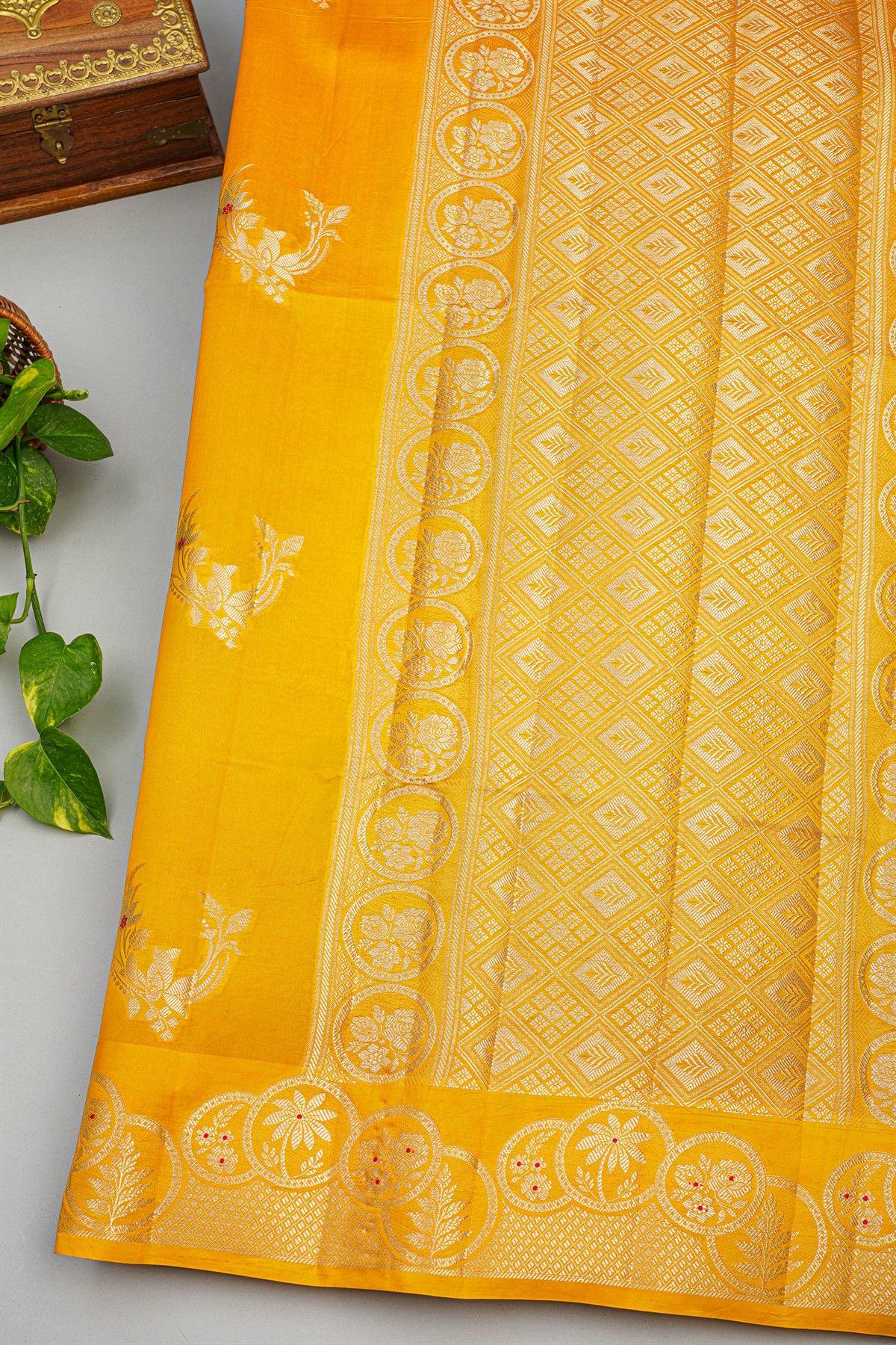 Fancy Matka Silk Yellow Saree