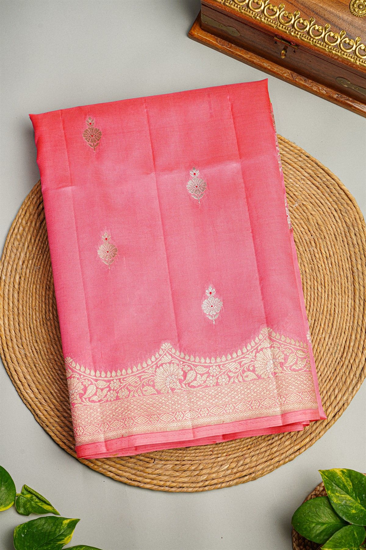 Fancy Matka Silk Baby Pink  Saree