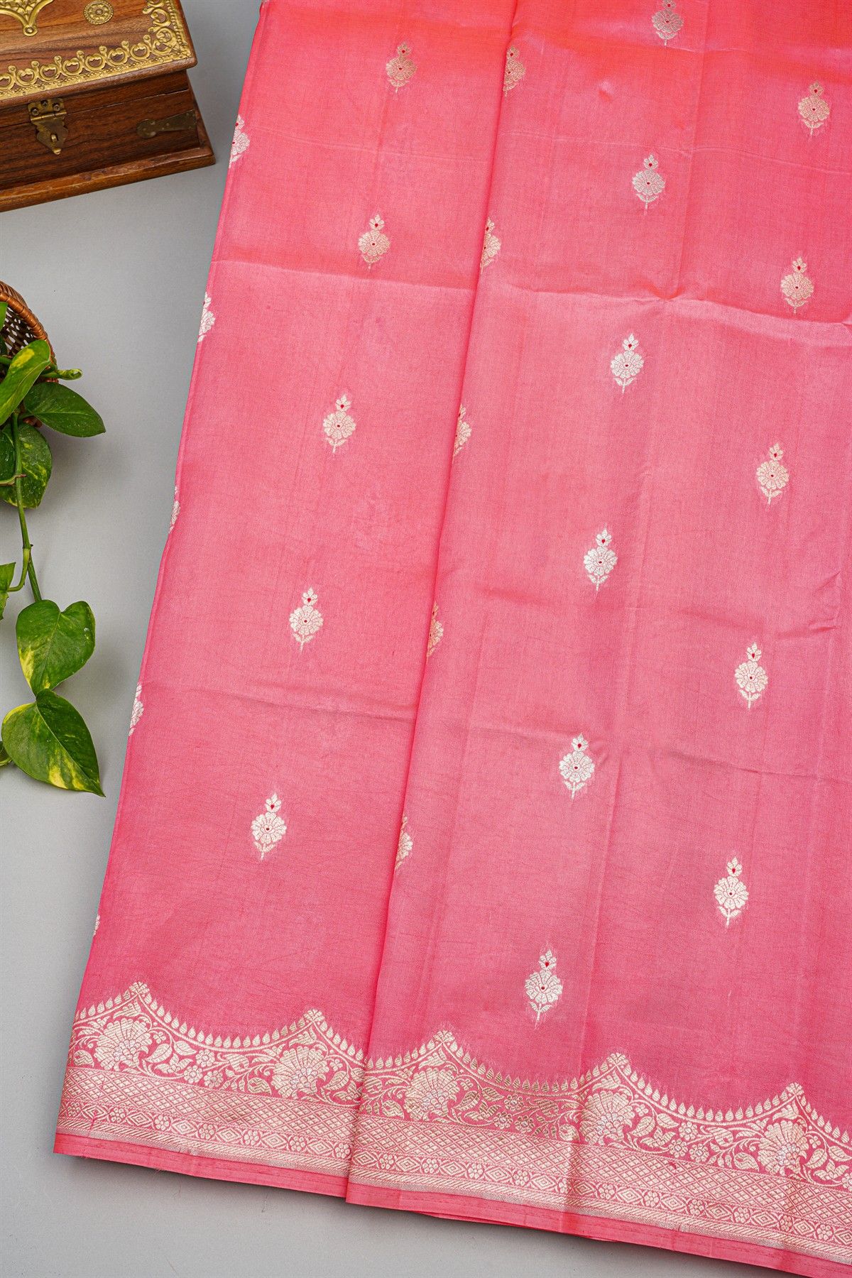 Fancy Matka Silk Baby Pink  Saree