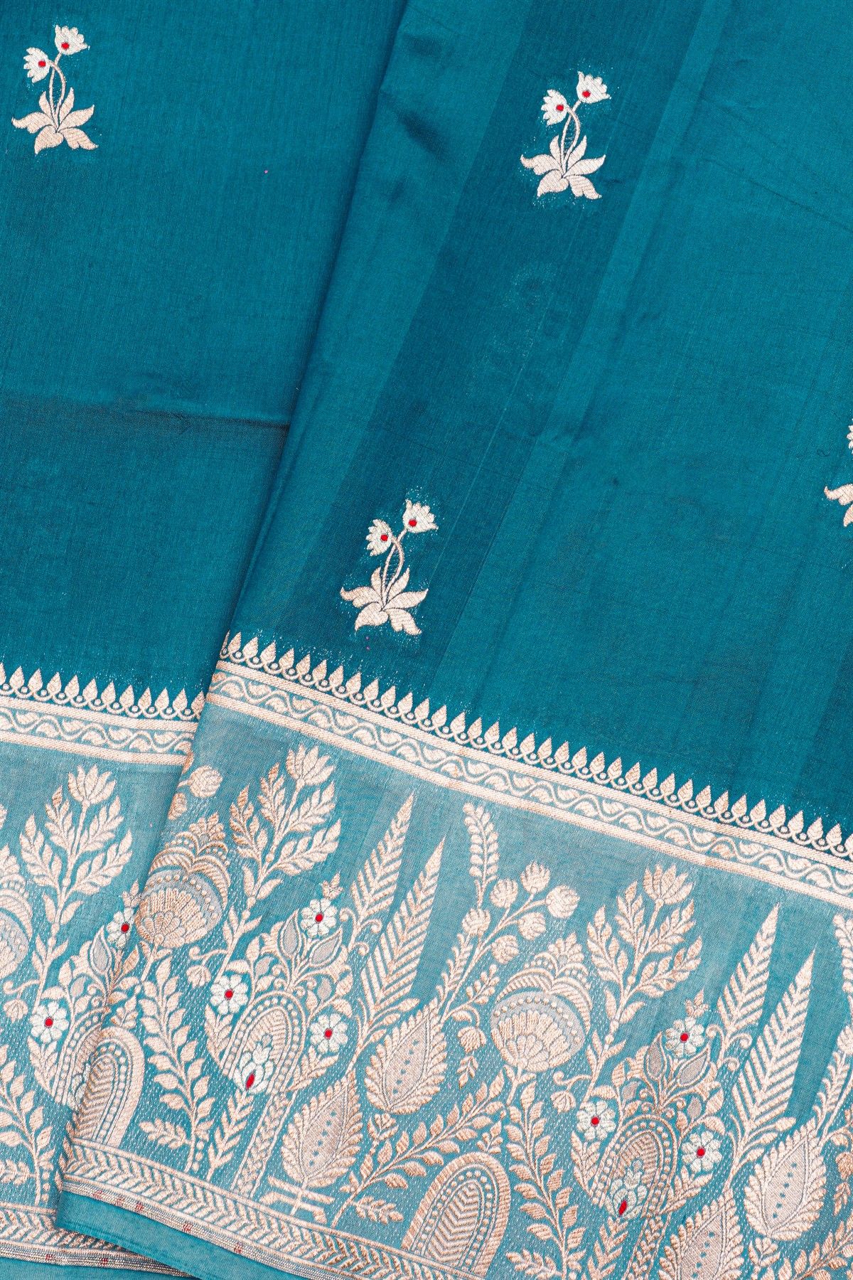 Fancy Matka Silk Teal Blue Saree