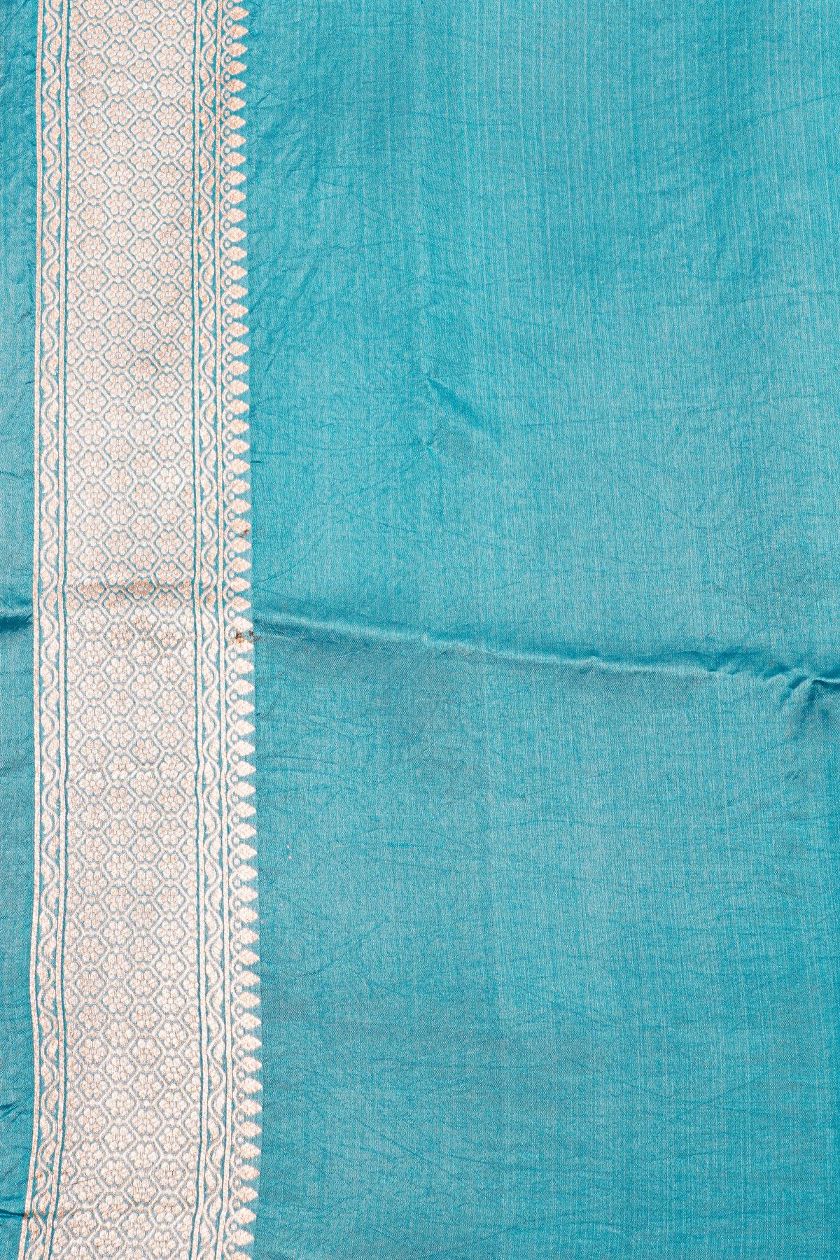 Fancy Matka Silk Teal Blue Saree