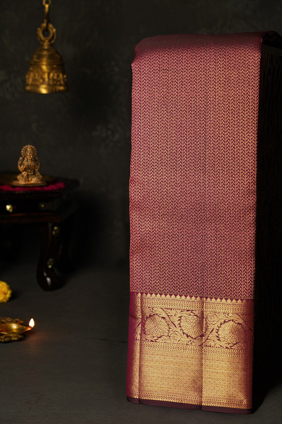 Kancheepuram Silk Wine Saree