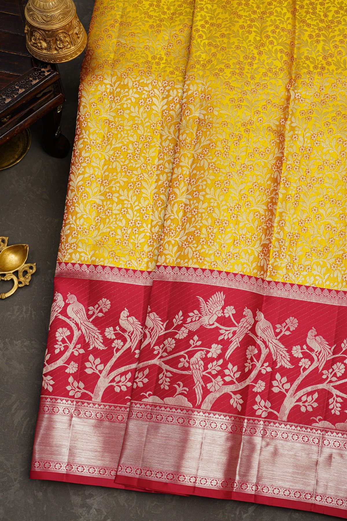 Kancheepuram Silk Mustard Saree