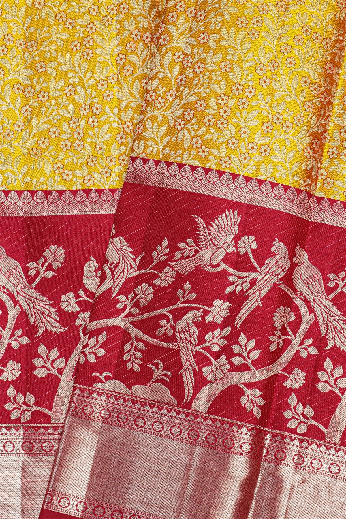 Kancheepuram Silk Mustard Saree