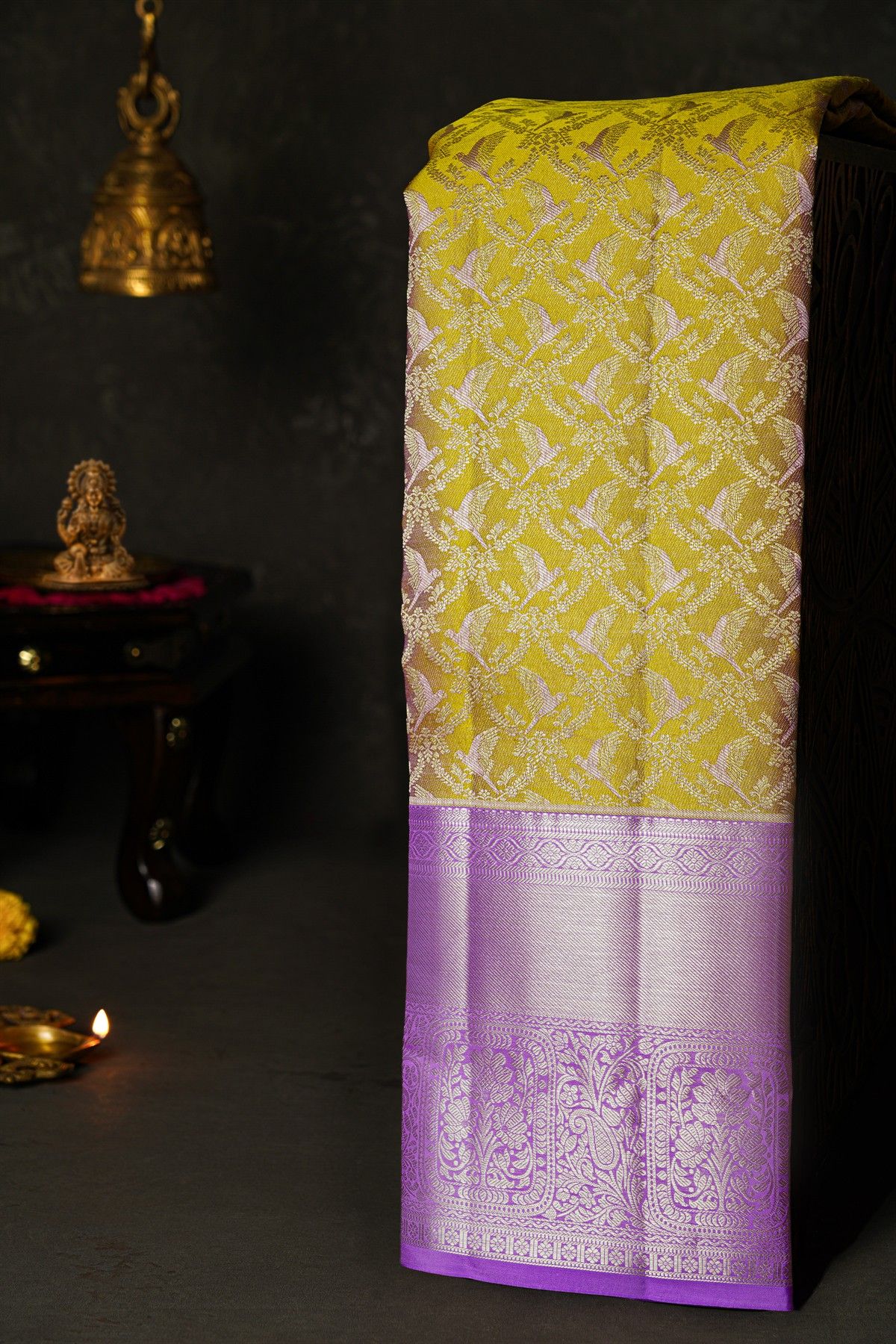 Kancheepuram Silk Mehendi Green Saree