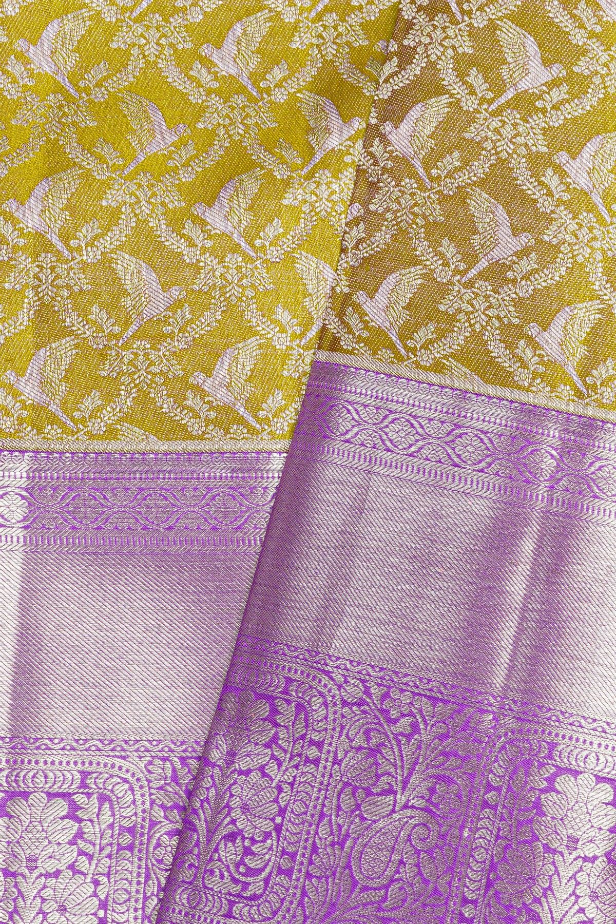 Kancheepuram Silk Mehendi Green Saree