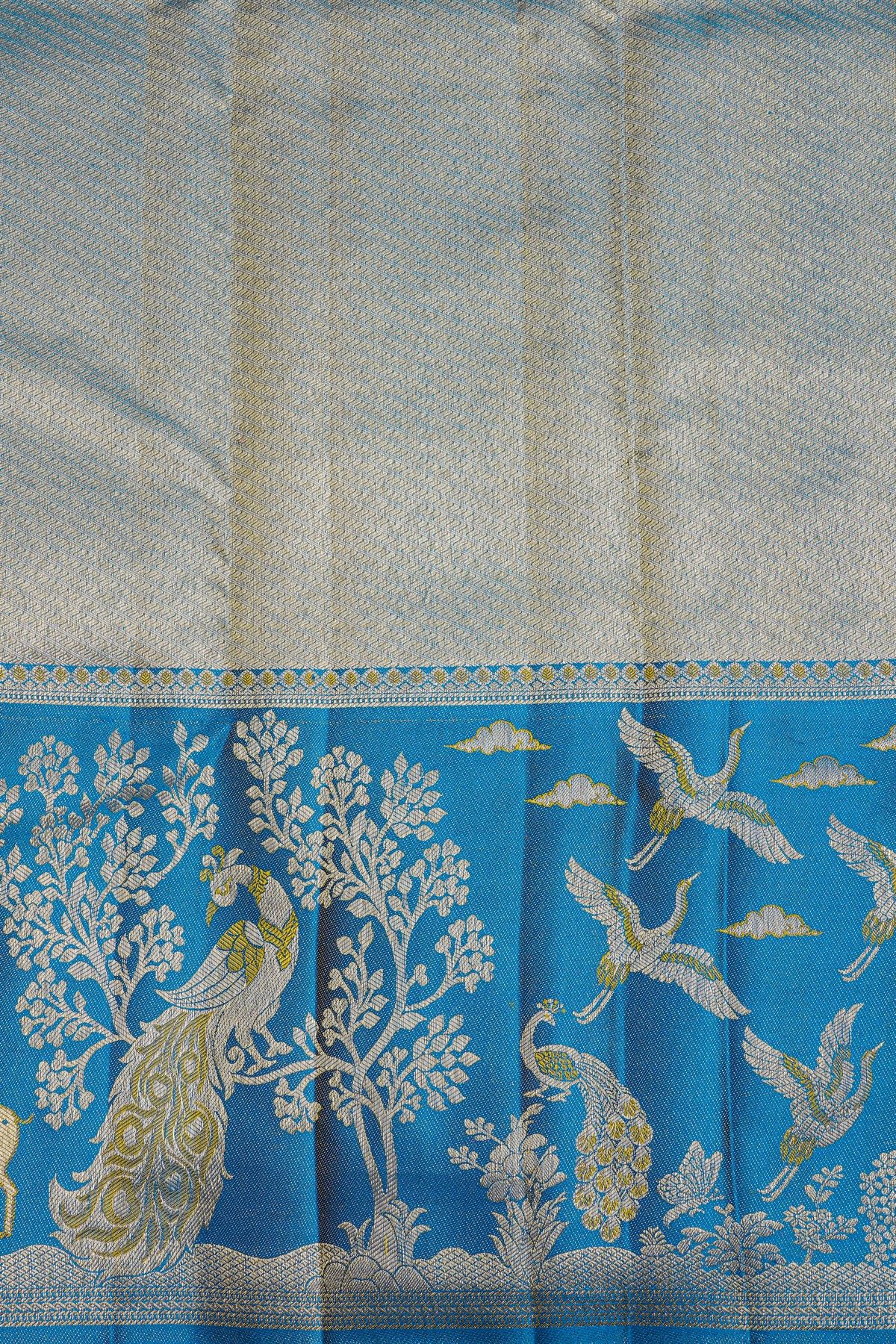 Kancheepuram Silk Orange Saree