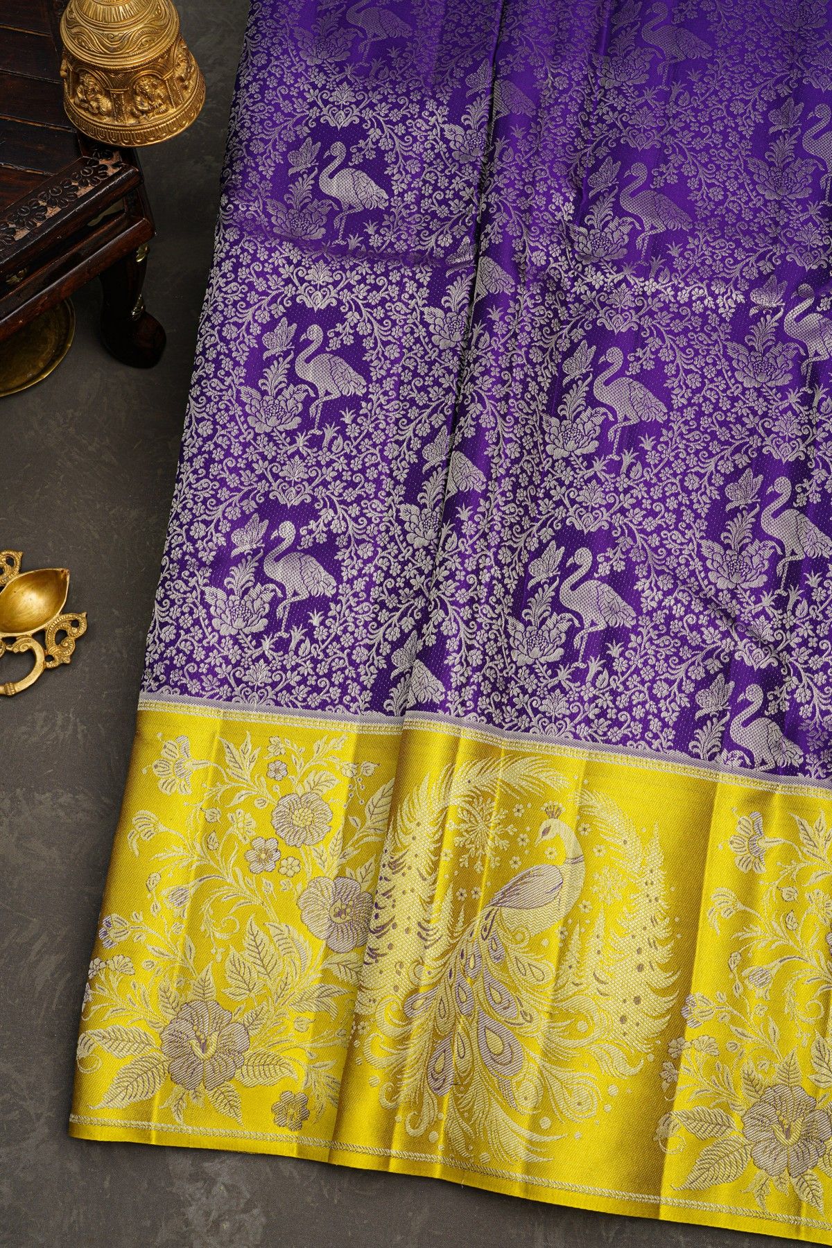 Kancheepuram Silk Navy Blue Saree