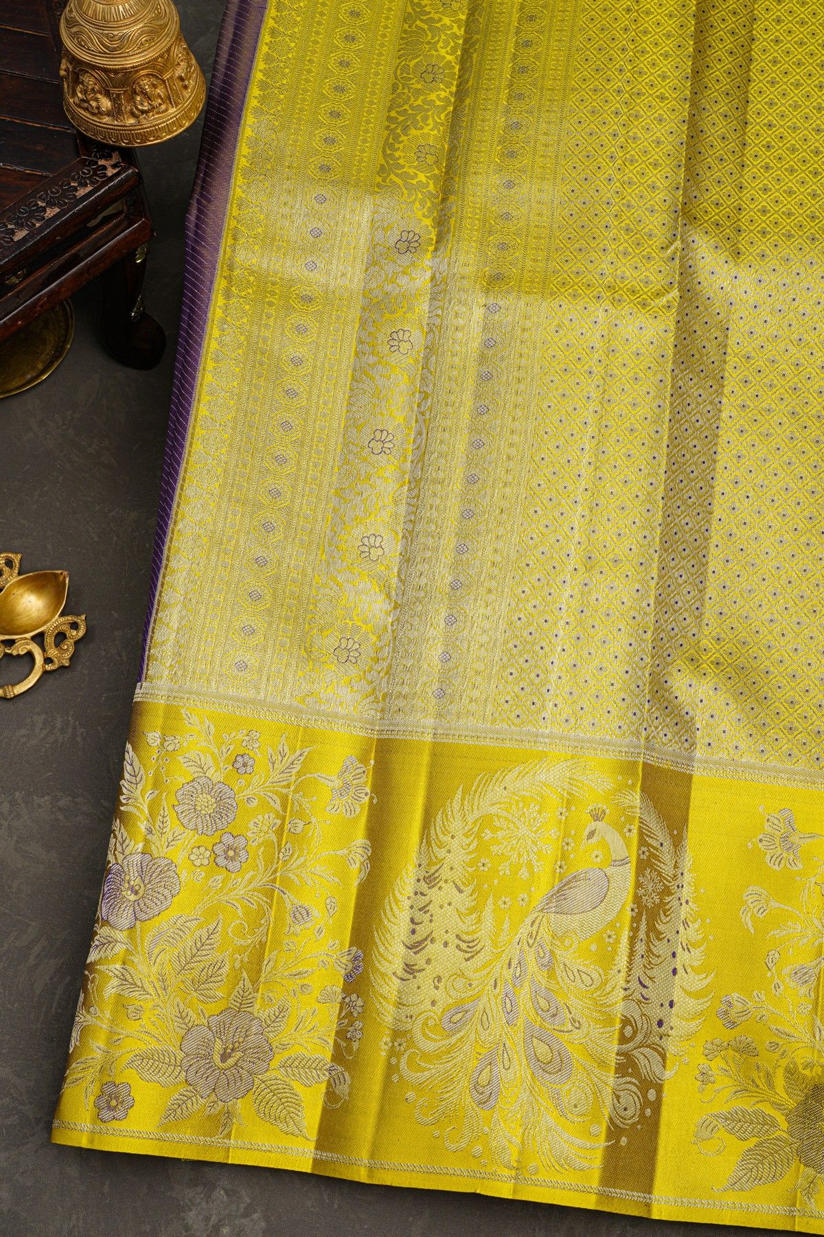 Kancheepuram Silk Navy Blue Saree