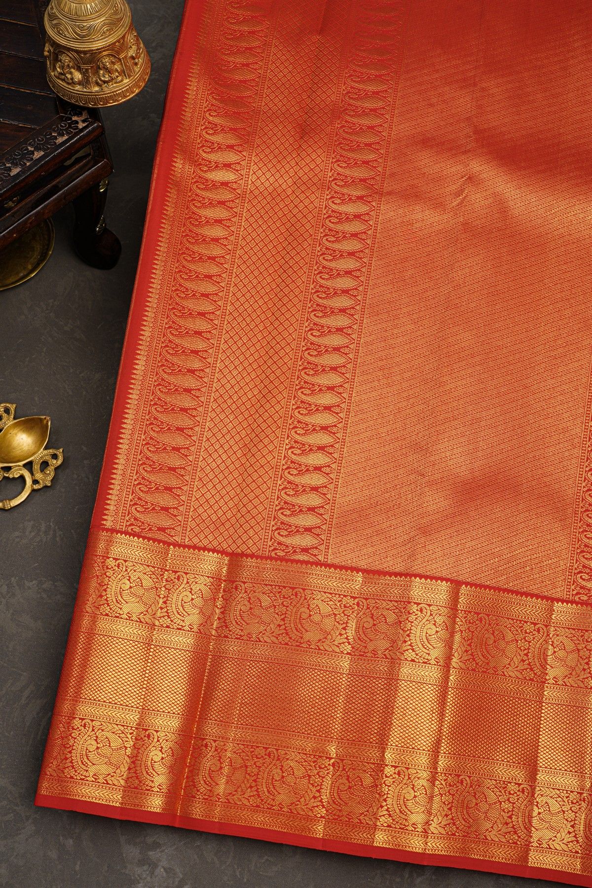 Kancheepuram Silk Brown Saree