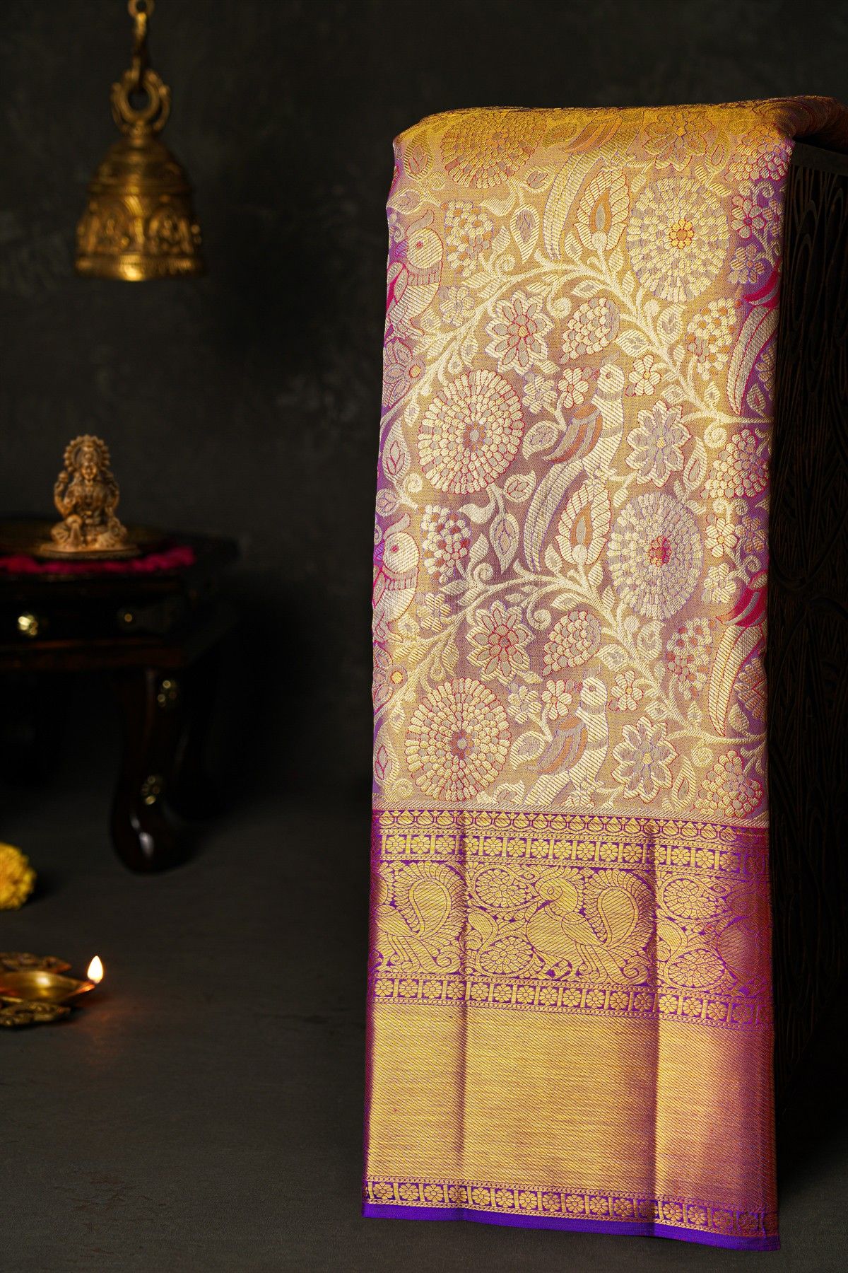 Kancheepuram Tissue Dual Colour Saree