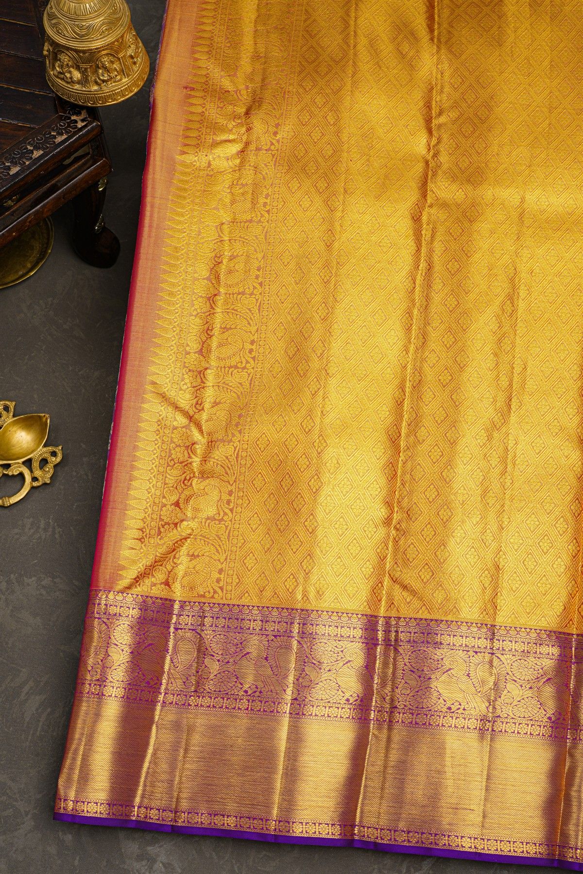 Kancheepuram Tissue Dual Colour Saree