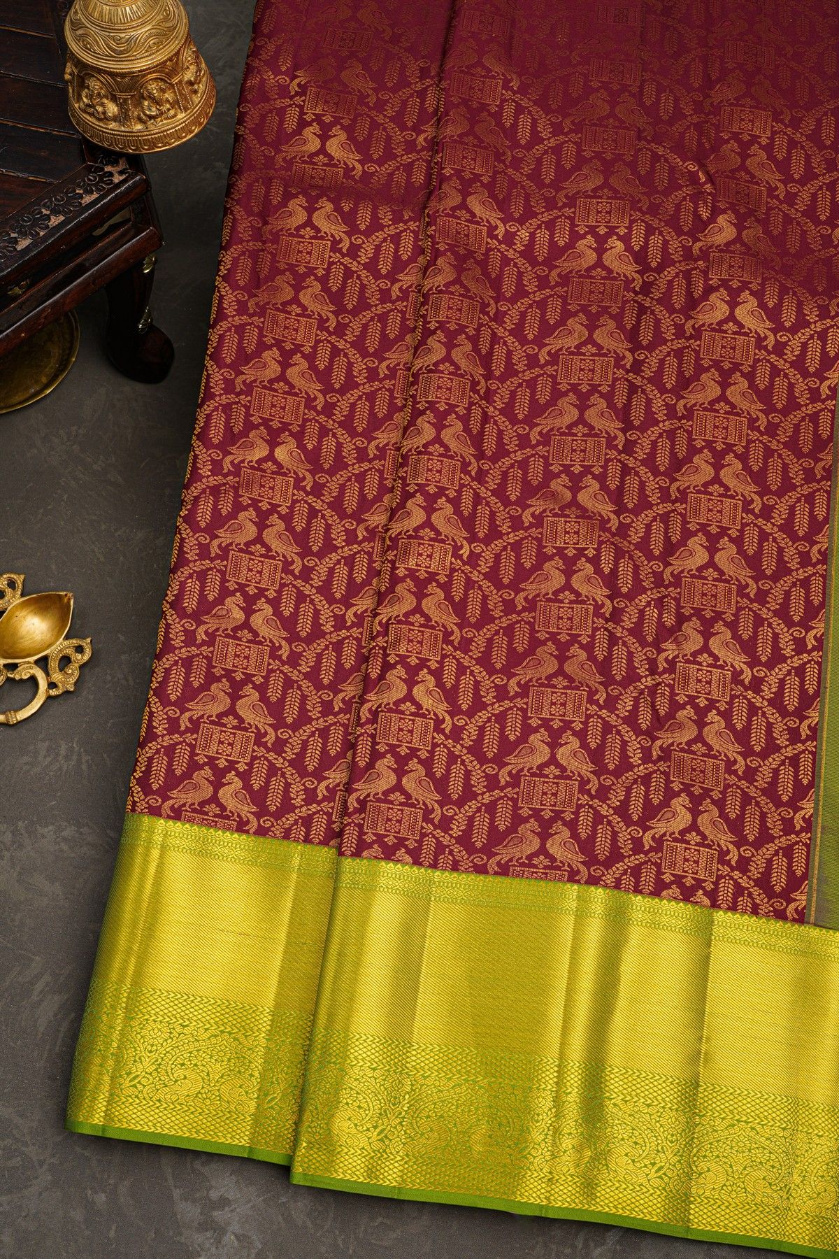 Kancheepuram Silk Maroon Saree