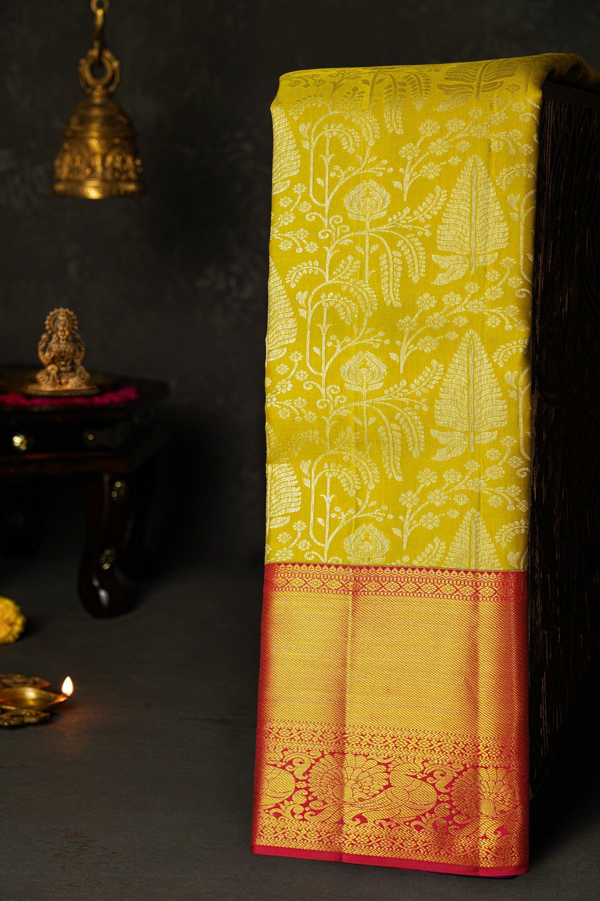 Kancheepuram Silk Mustard Saree