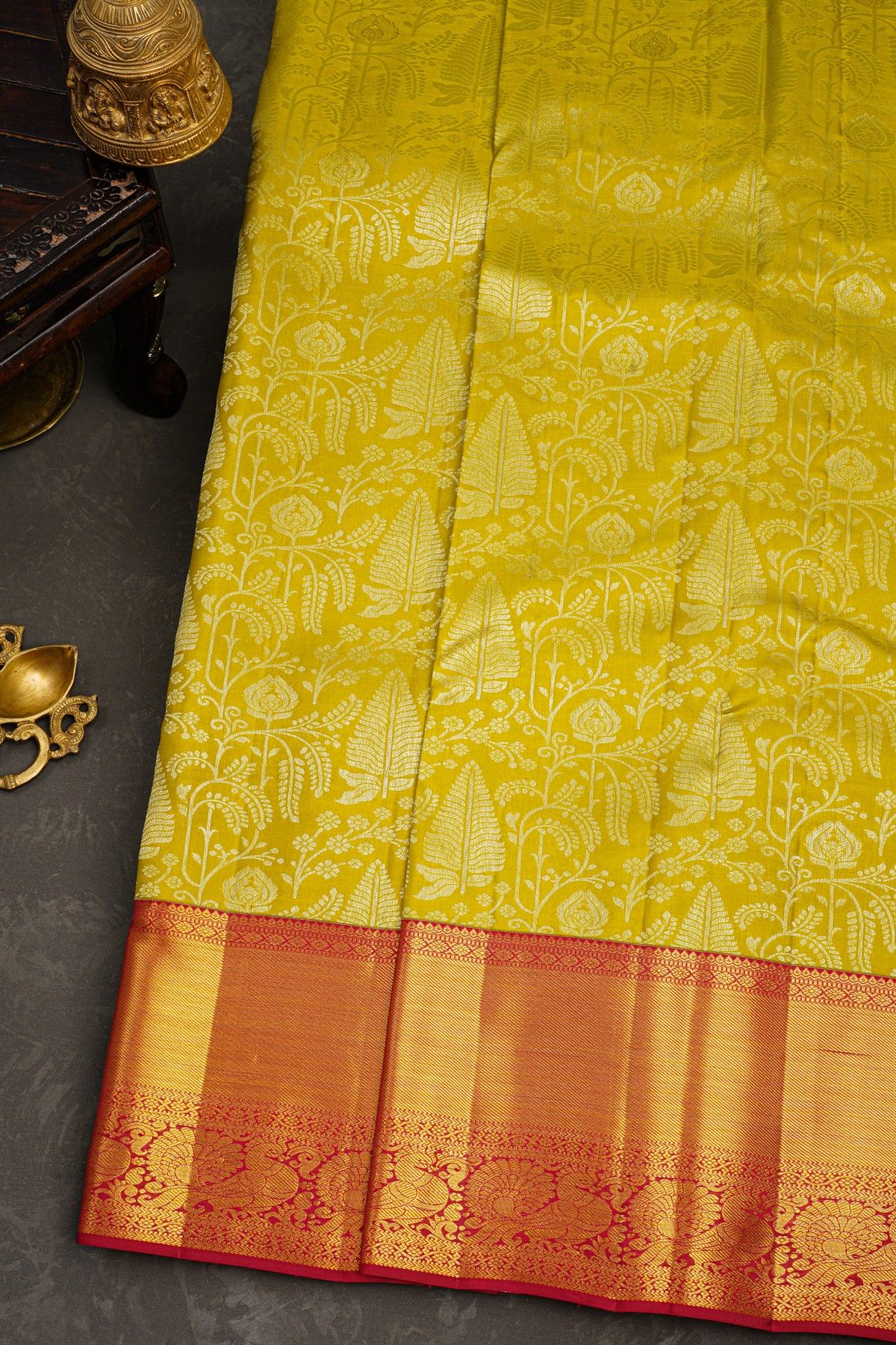 Kancheepuram Silk Mustard Saree