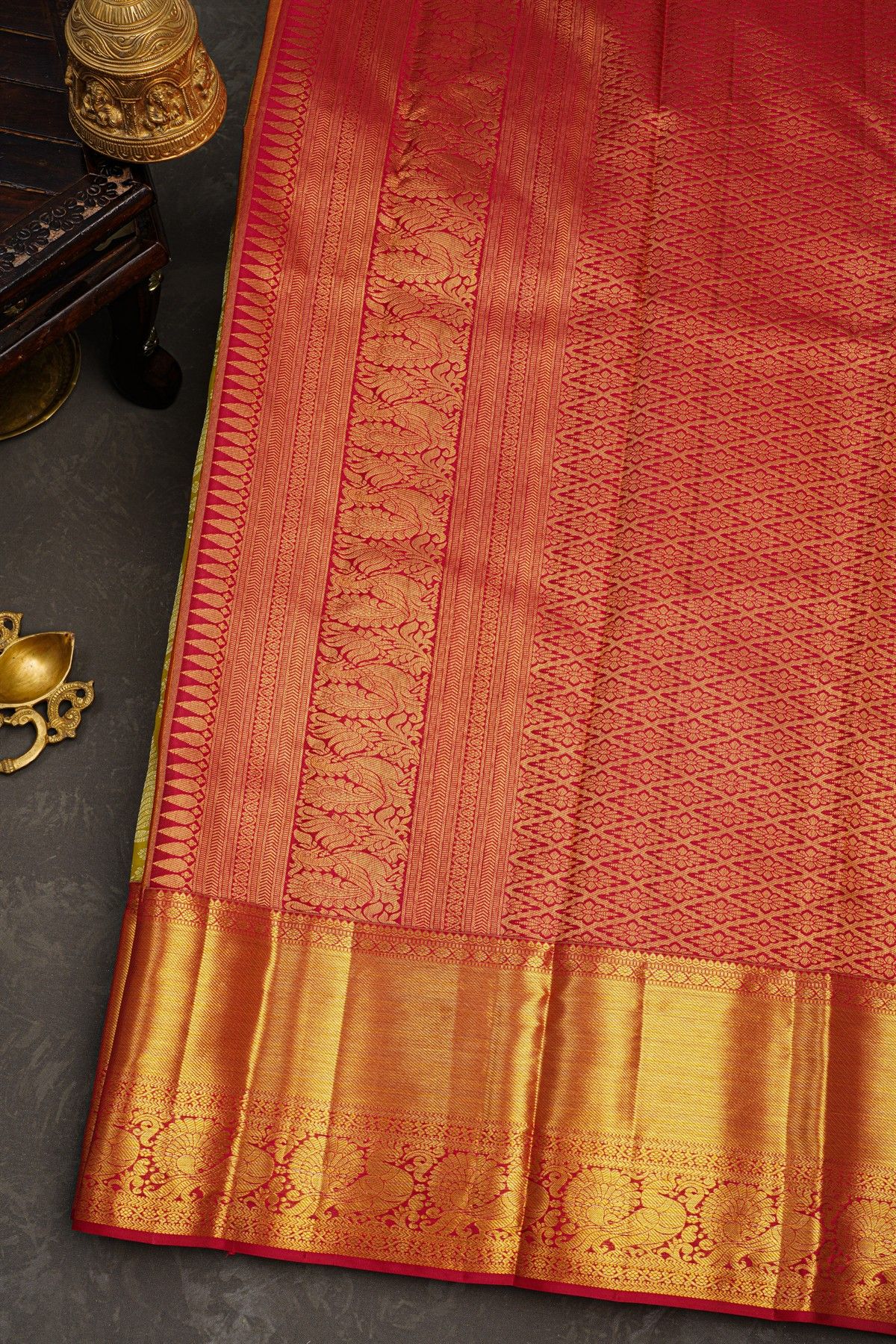 Kancheepuram Silk Mustard Saree