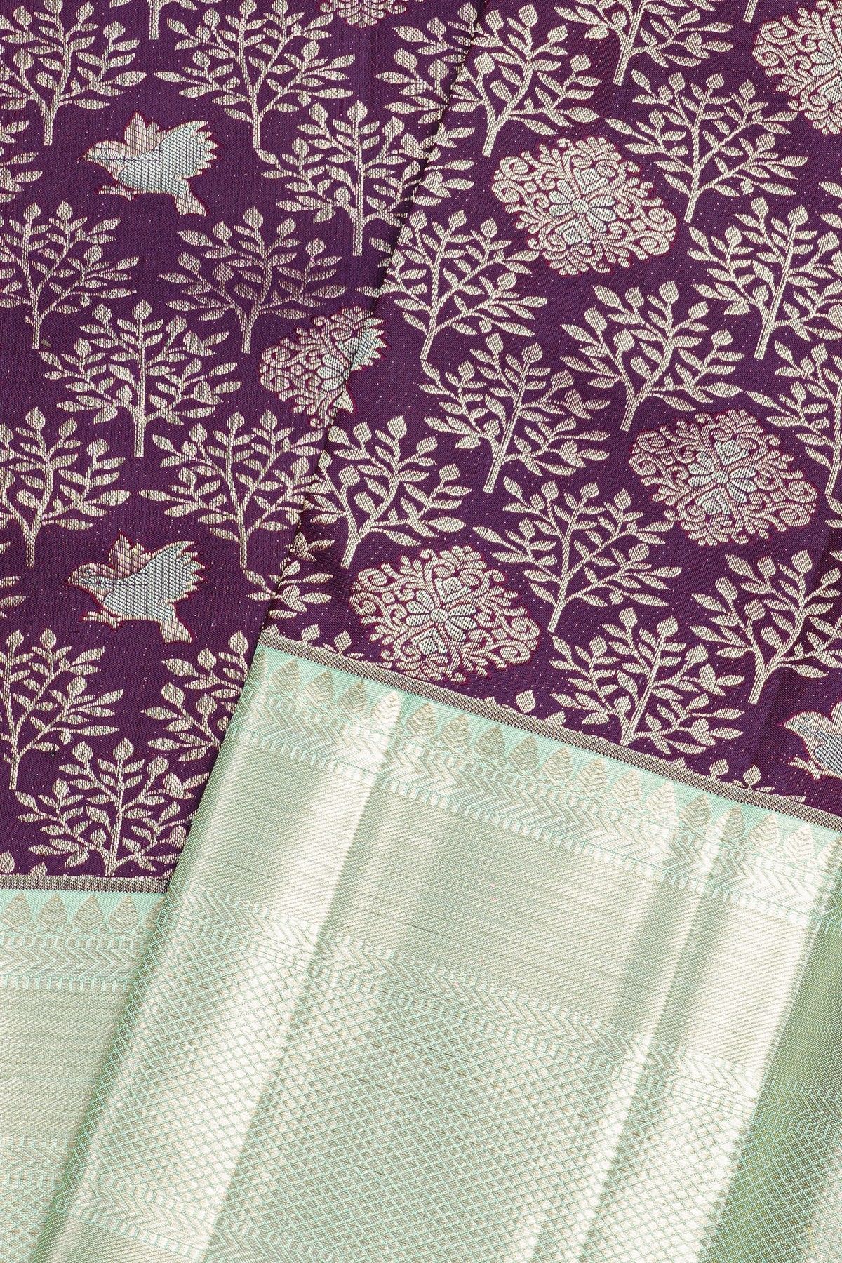 Kancheepuram Silk Dark Purple Saree