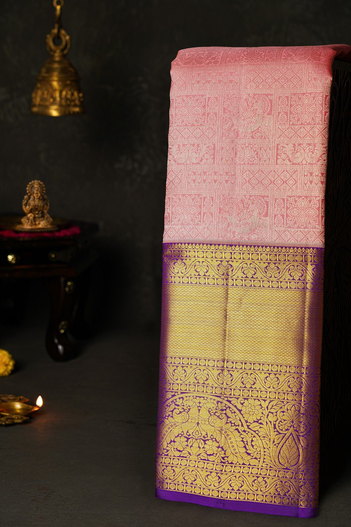 Kancheepuram Silk Baby Pink Saree
