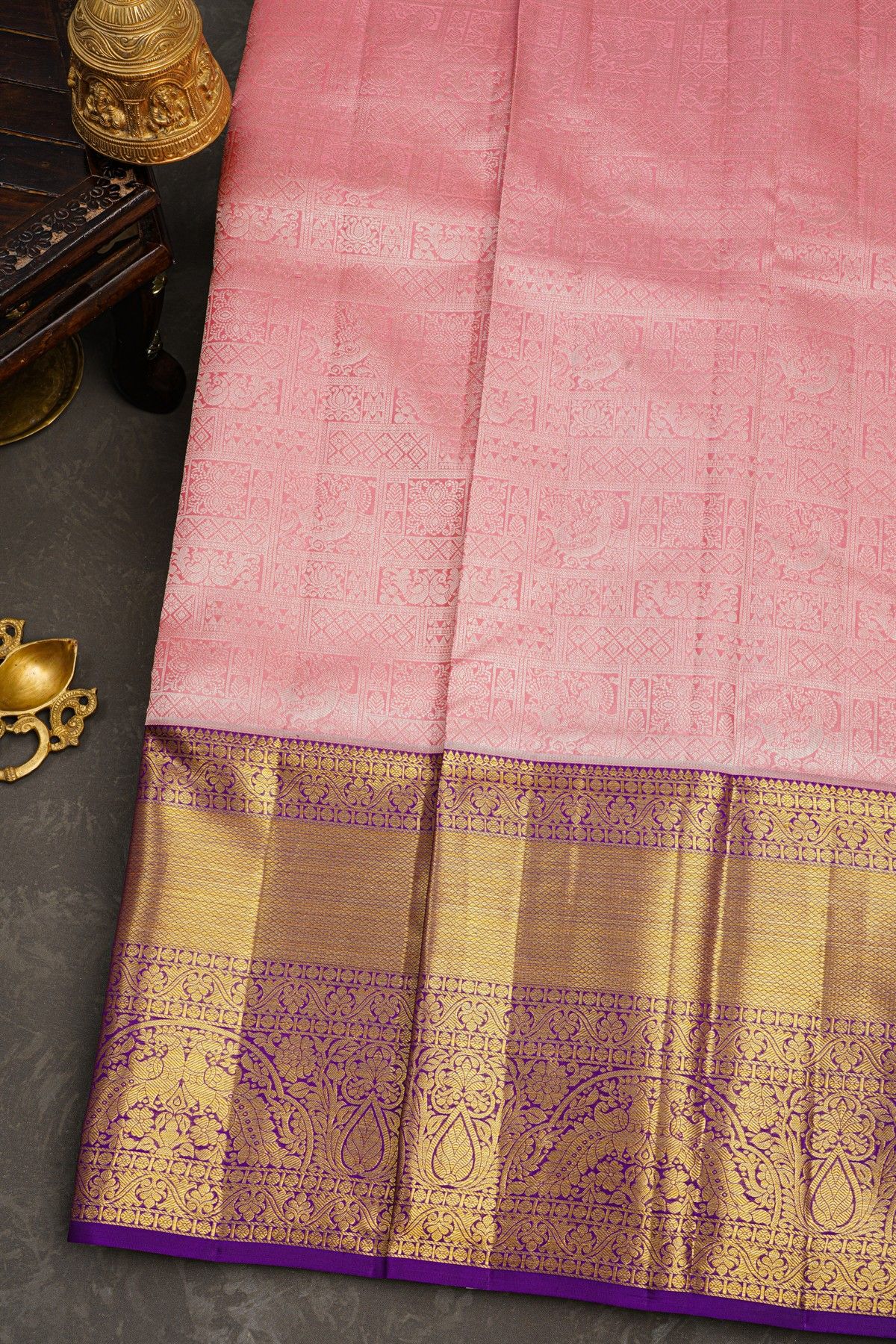 Kancheepuram Silk Baby Pink Saree