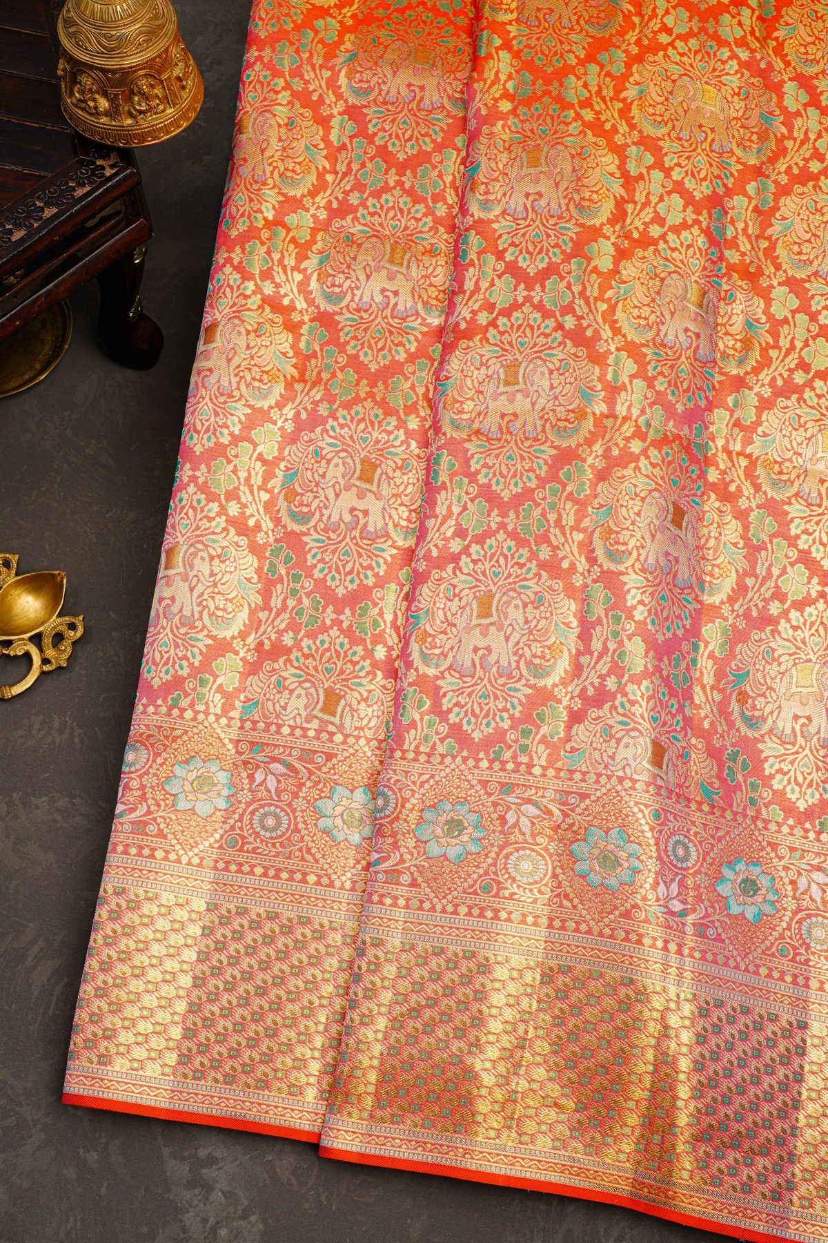 Kancheepuram Tissue Dual Colour Saree