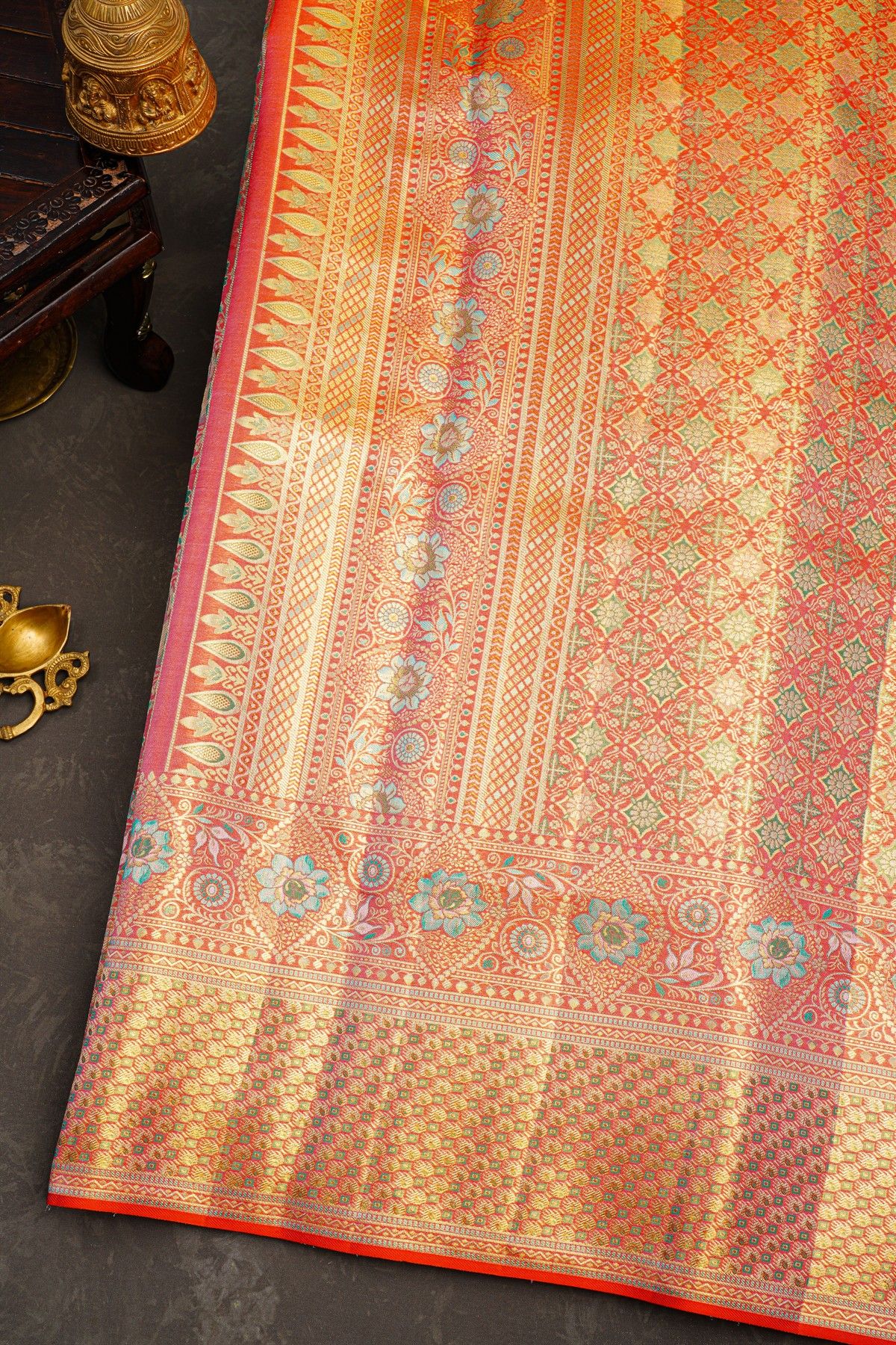 Kancheepuram Tissue Dual Colour Saree