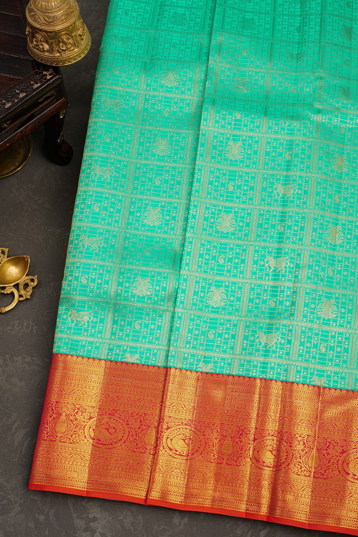 Kancheepuram Silk Sea Green Saree