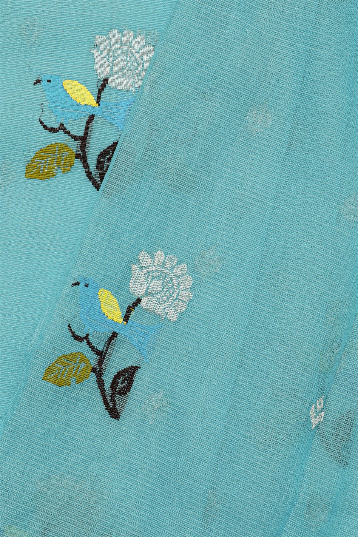 Zari Kota Cotton Sky Blue Saree
