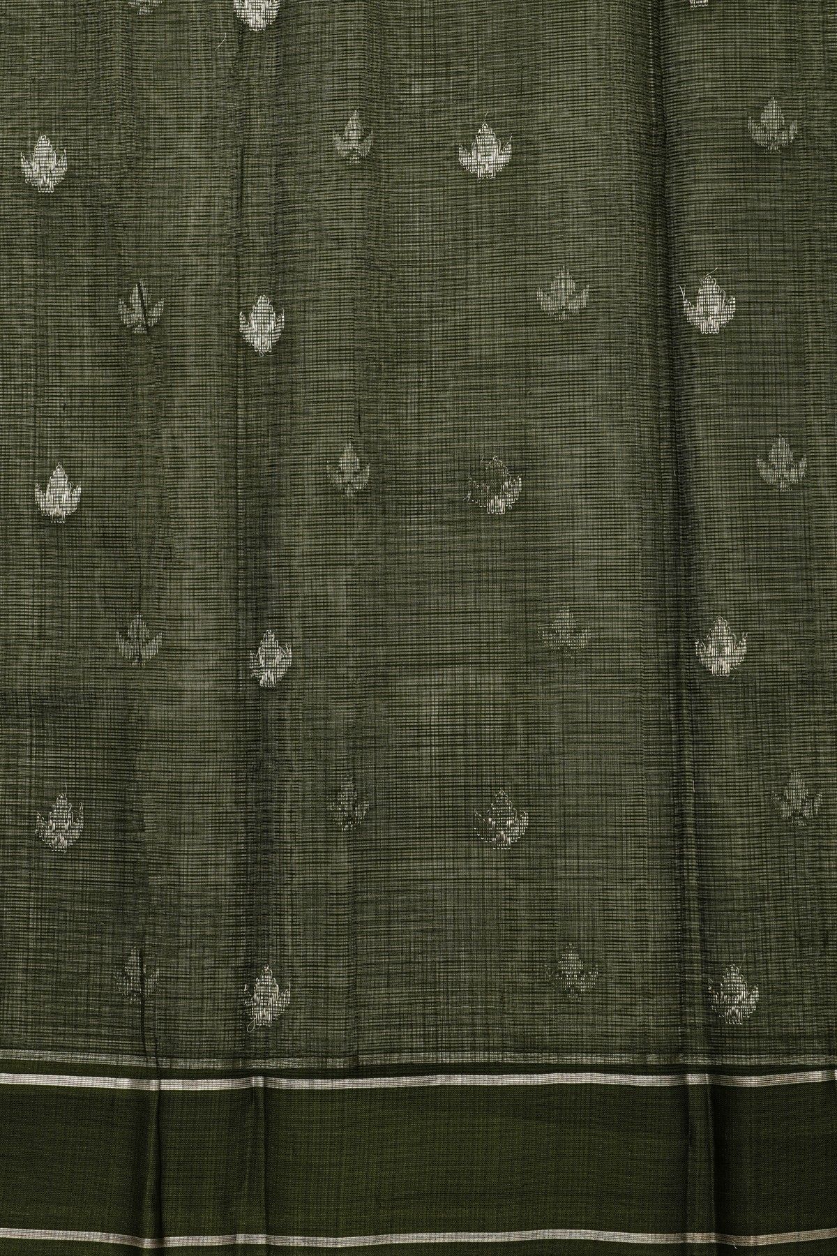 Zari Kota Cotton Pista Green Saree