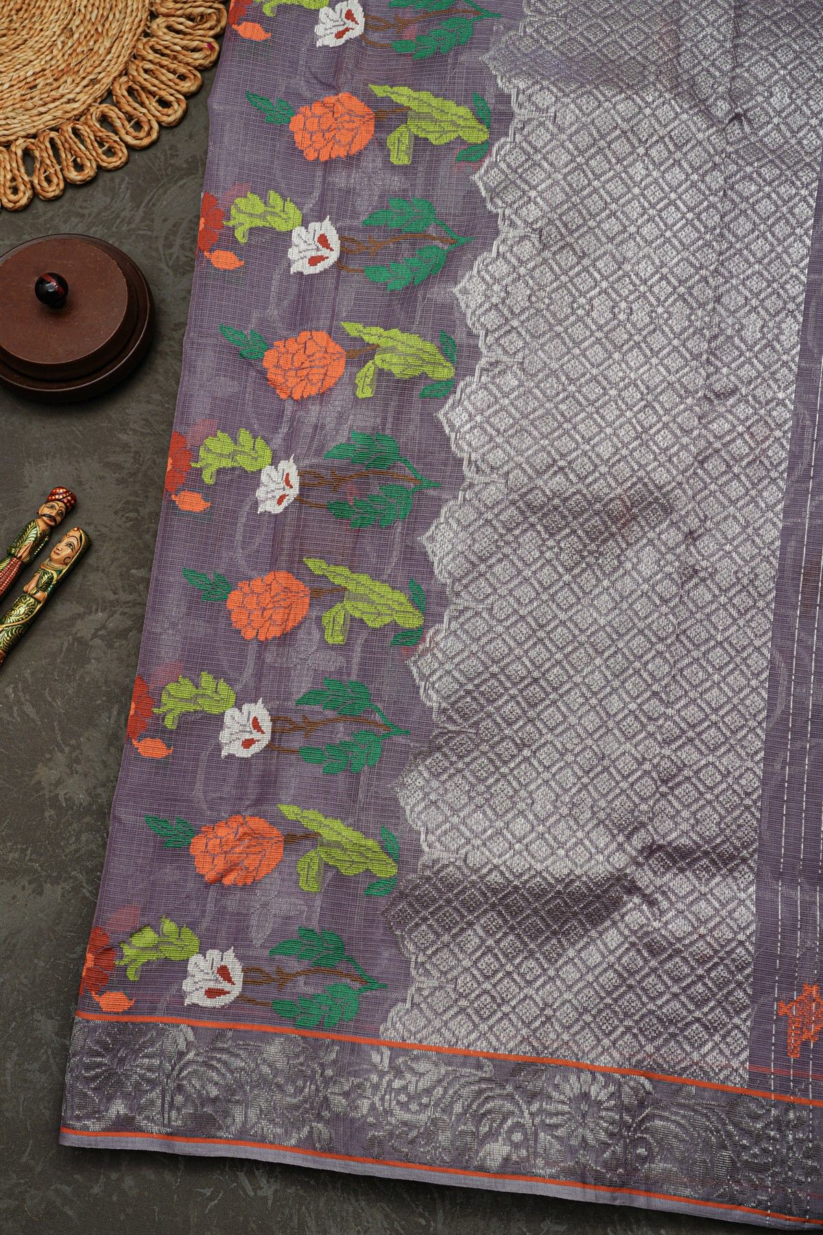 Zari Kota Cotton Mauve Saree