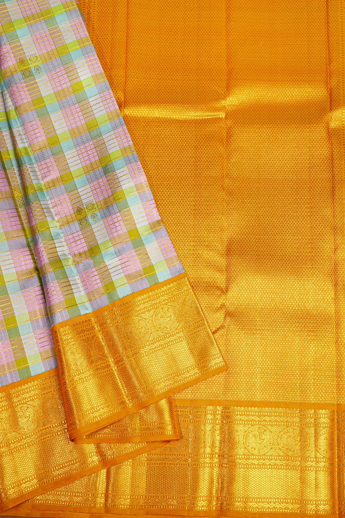 Kancheepuram Silk Multi-Colour Saree