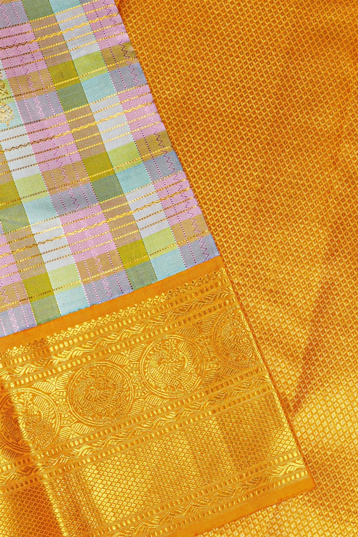 Kancheepuram Silk Multi-Colour Saree