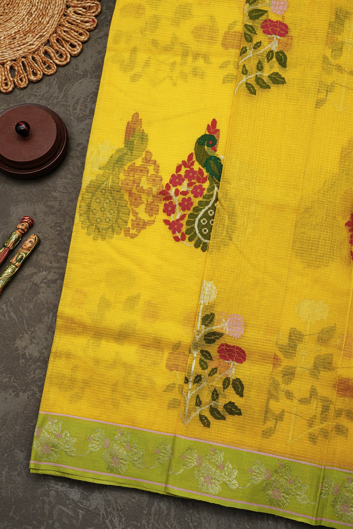 Zari Kota Cotton Yellow Saree