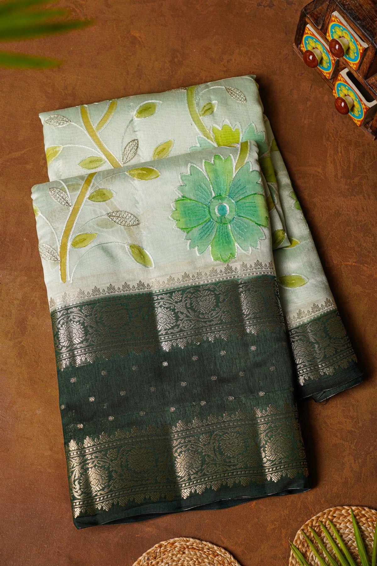 Fancy Matka Silk Off White Saree