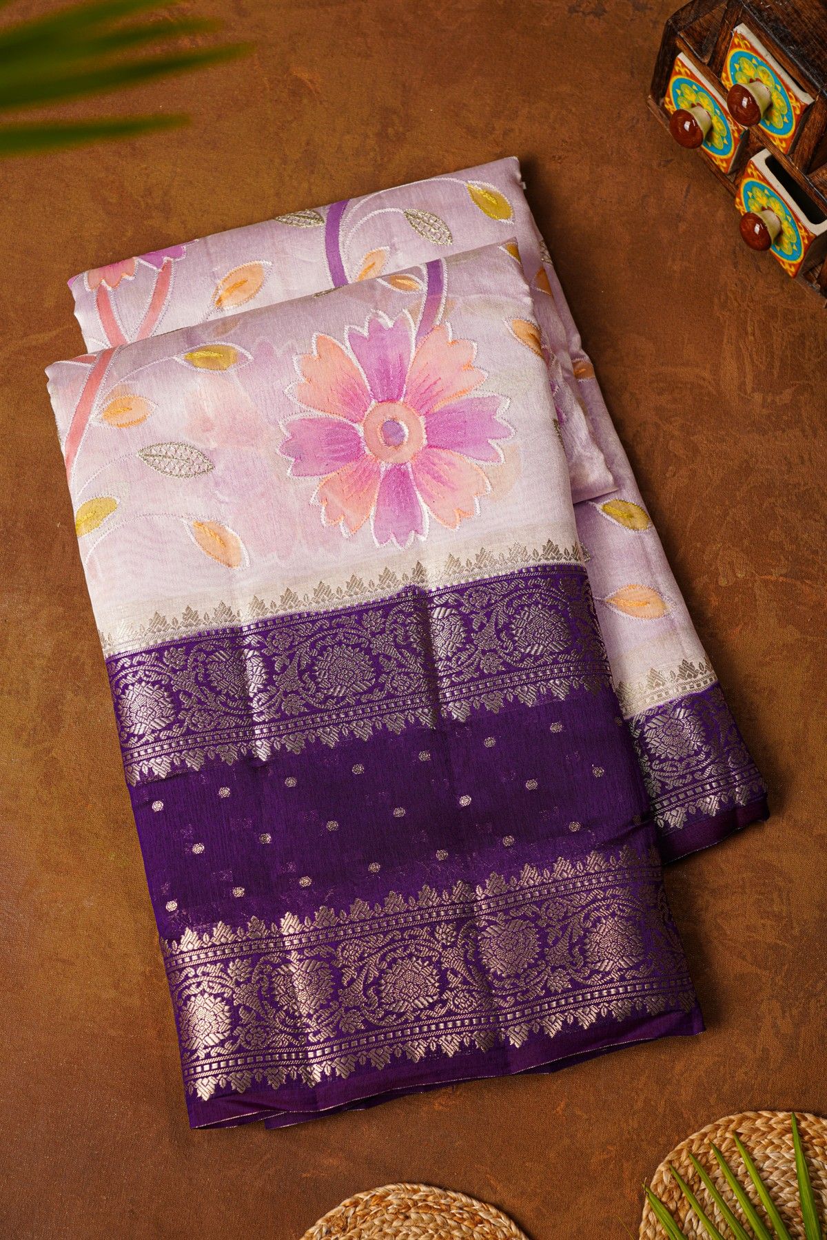 Fancy Matka Silk Off White Saree