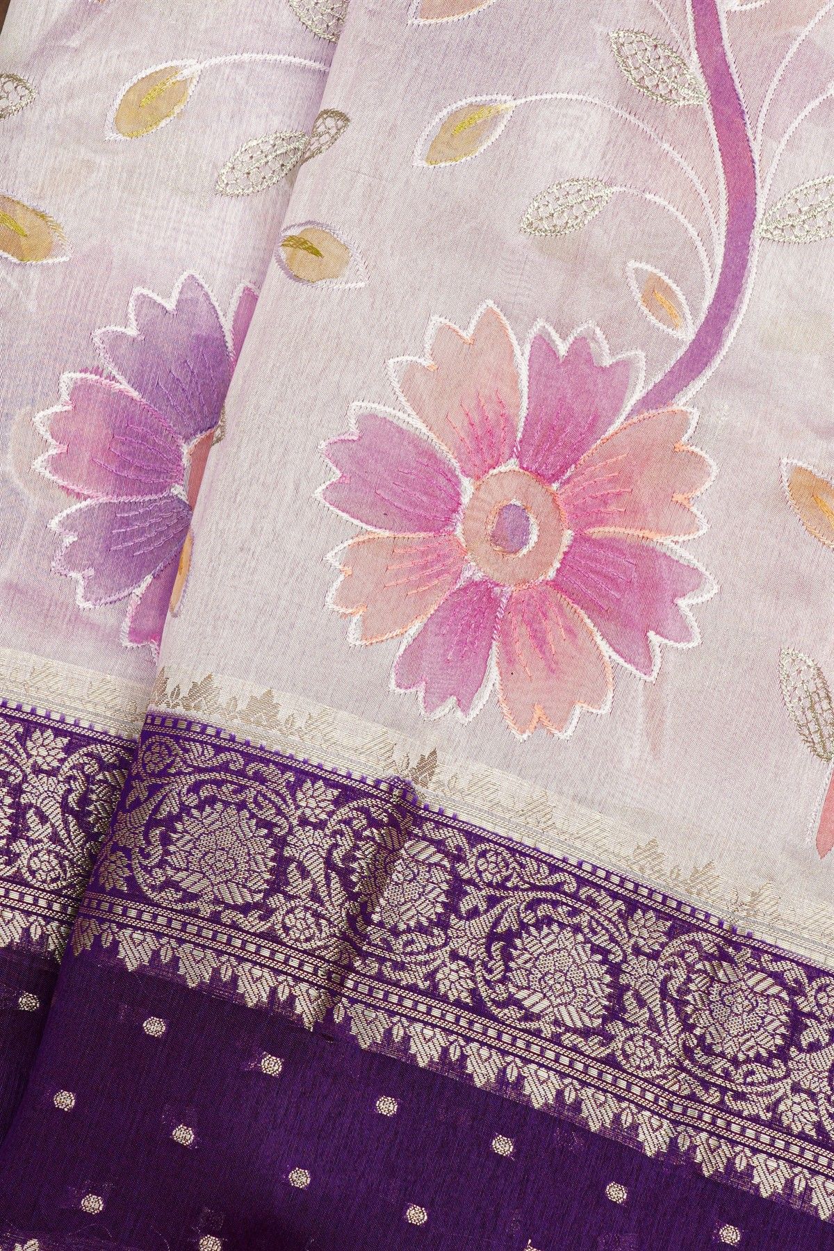 Fancy Matka Silk Off White Saree