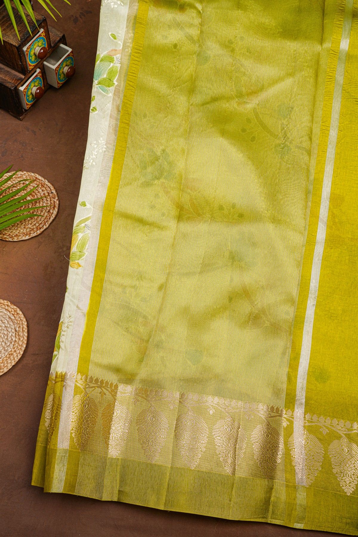 Fancy Matka Silk Off White Saree