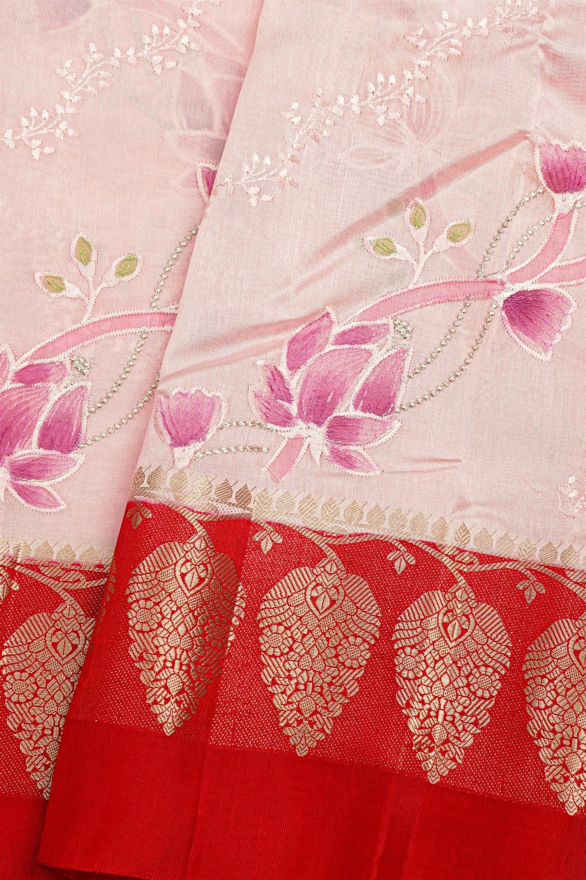 Fancy Matka Silk Baby Pink Saree