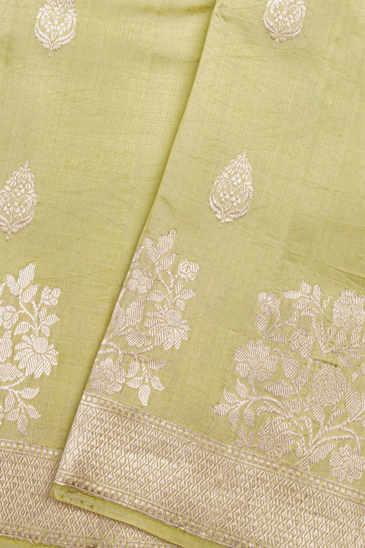 Fancy Matka Silk Lime Green Saree
