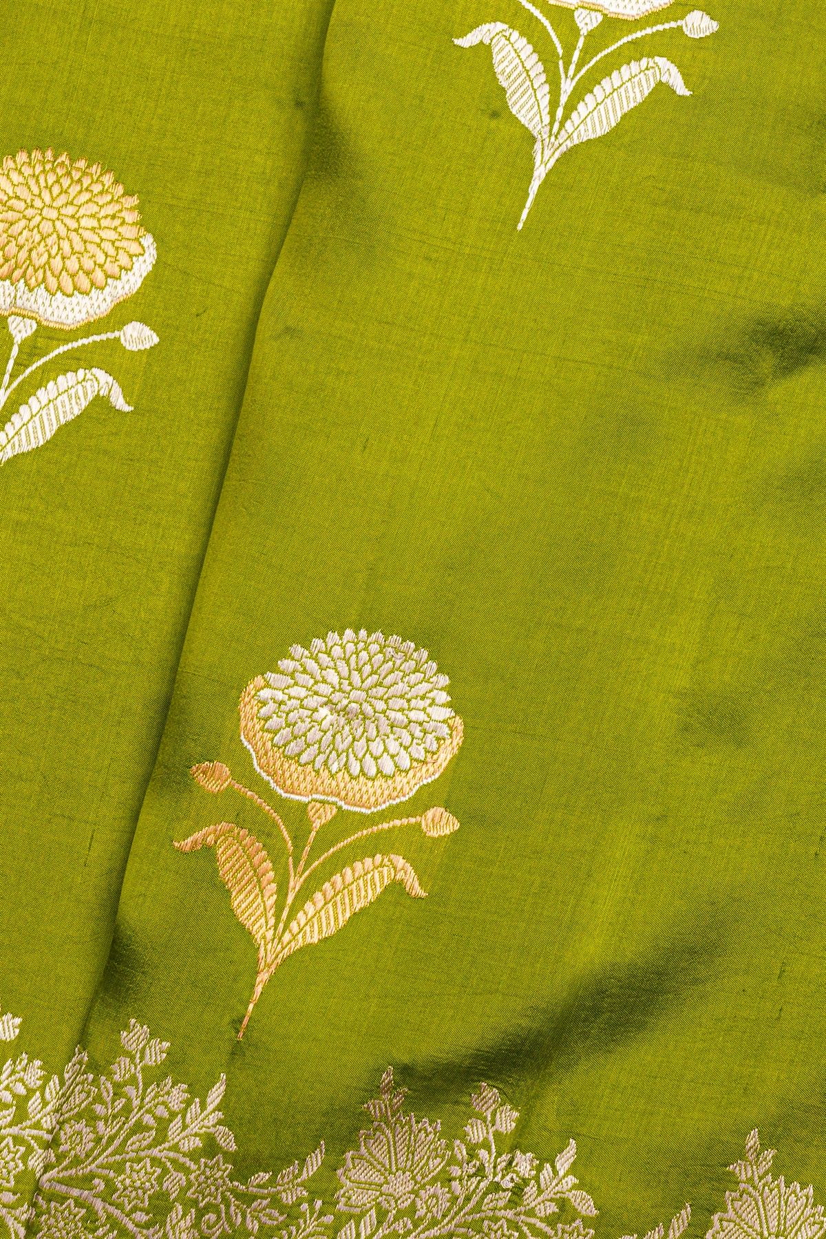 Fancy Matka Silk Mehendi Green Saree